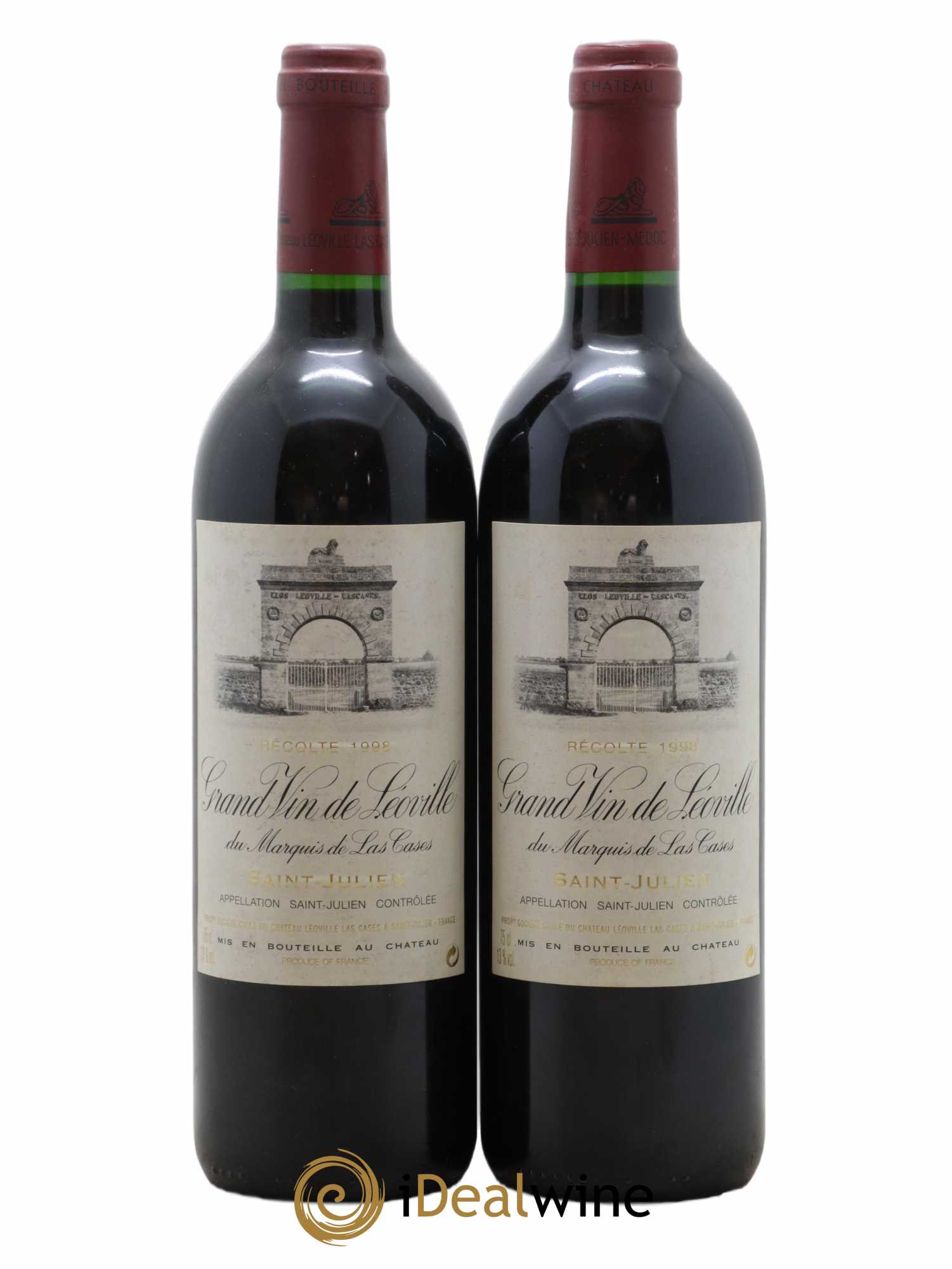 Château Léoville Las Cases 2ème Grand Cru Classé 1998 - Lot of 2 bottles - 0