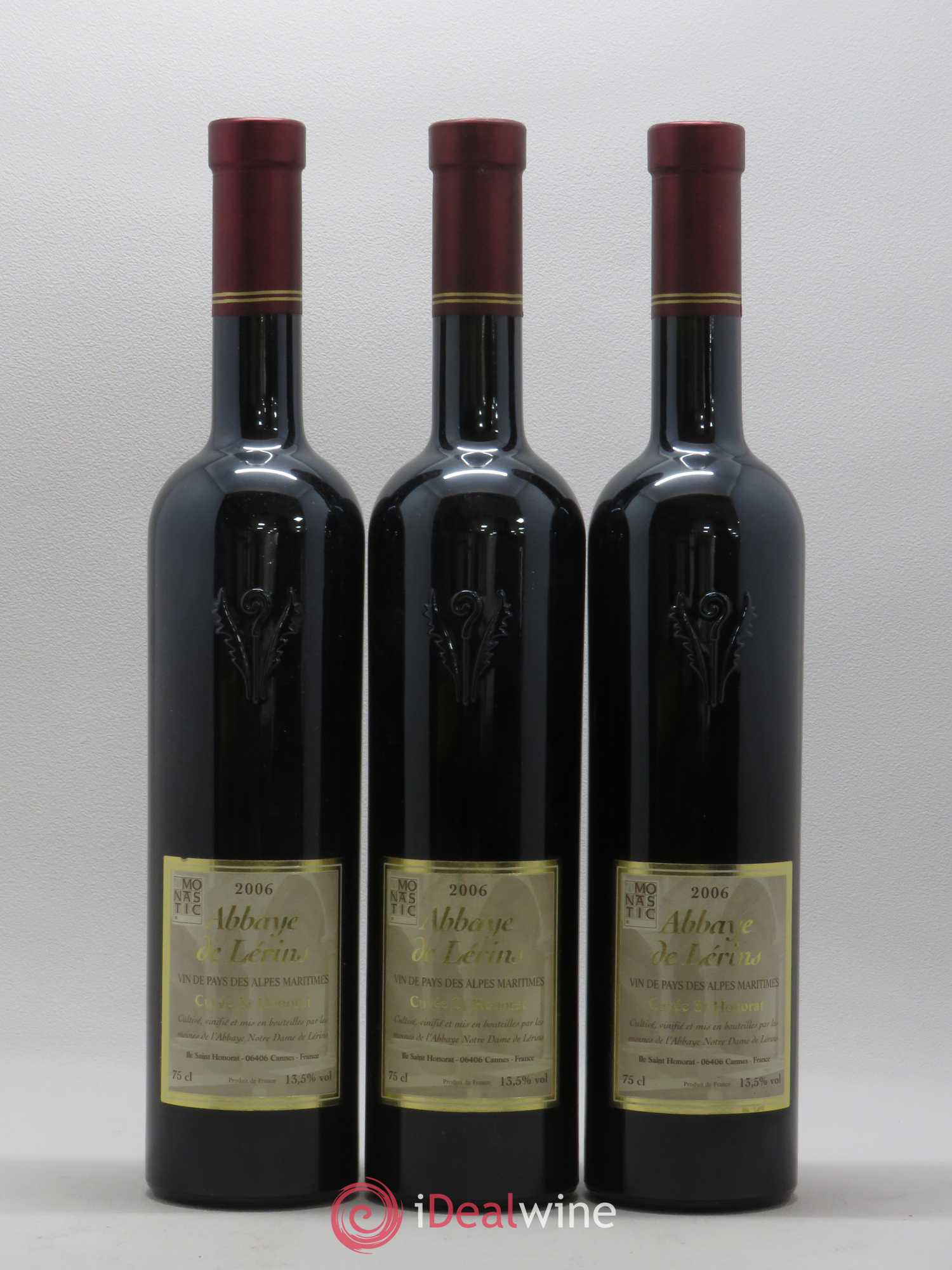 Méditerranée Abbaye de Lérins Cuvée Saint Honorat Lérina SARL 2006 - Lot de 3 bouteilles - 0