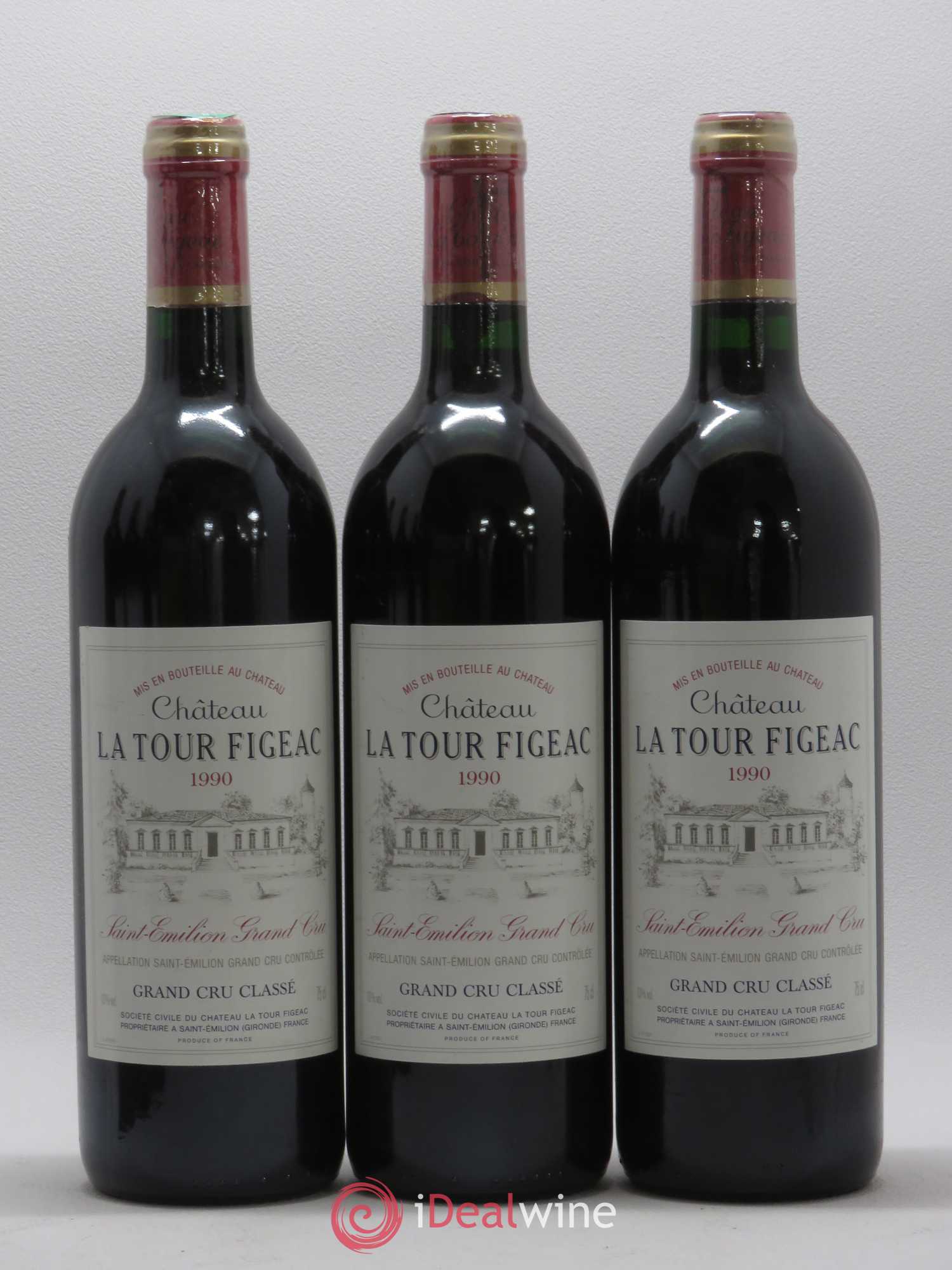 Château la Tour Figeac Grand Cru Classé 1990 - Lot de 6 bouteilles - 1