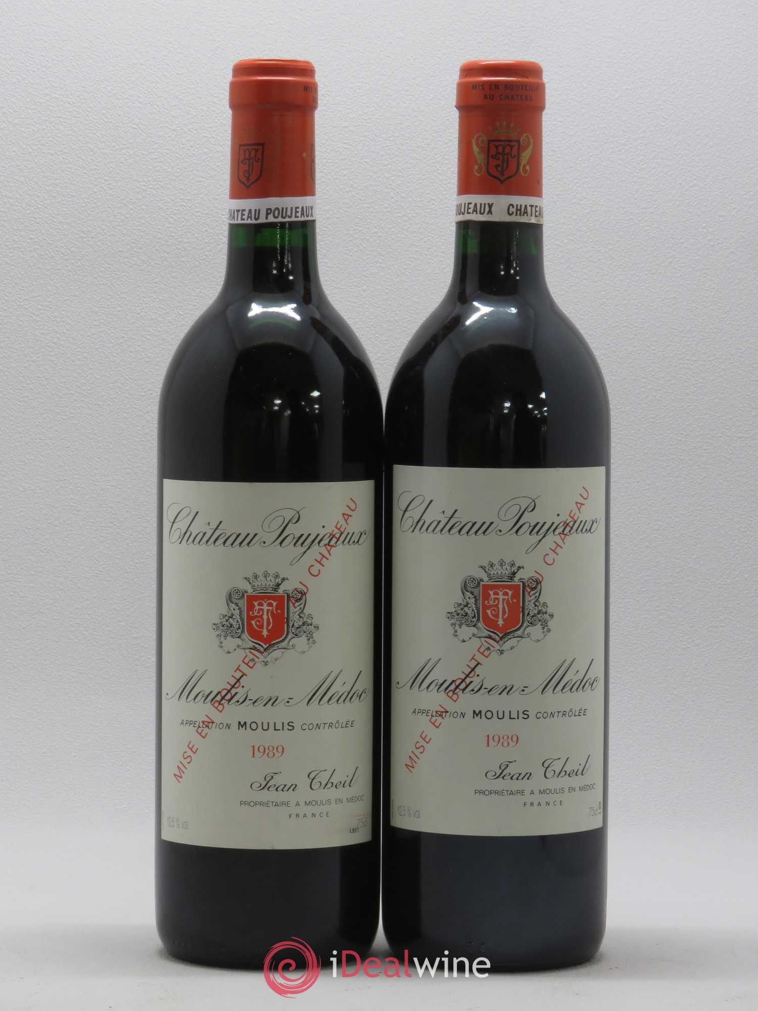 Château Poujeaux 1989 - Lot de 2 bouteilles - 0