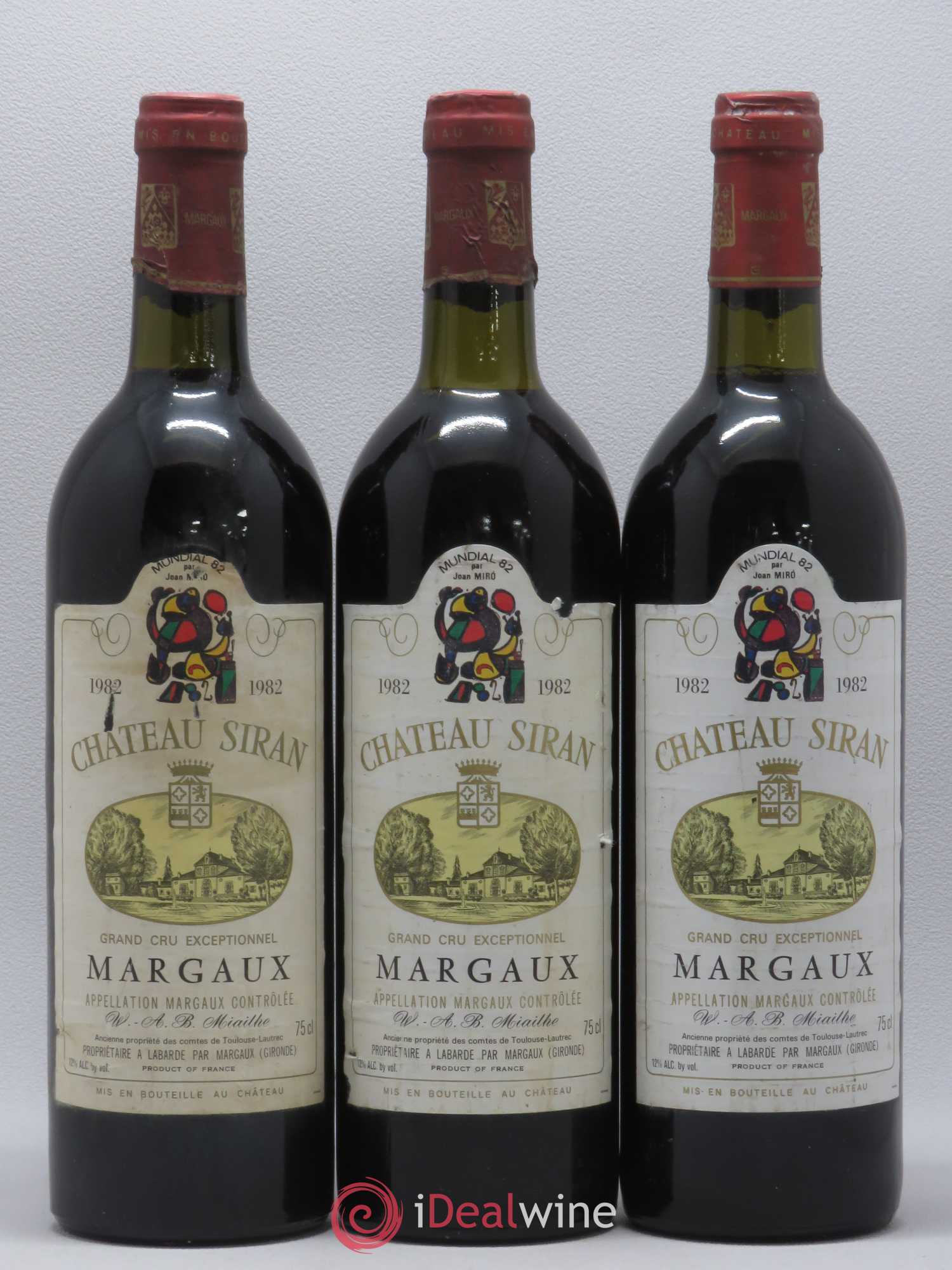 Château Siran 1982 - Lot de 3 bouteilles - 0