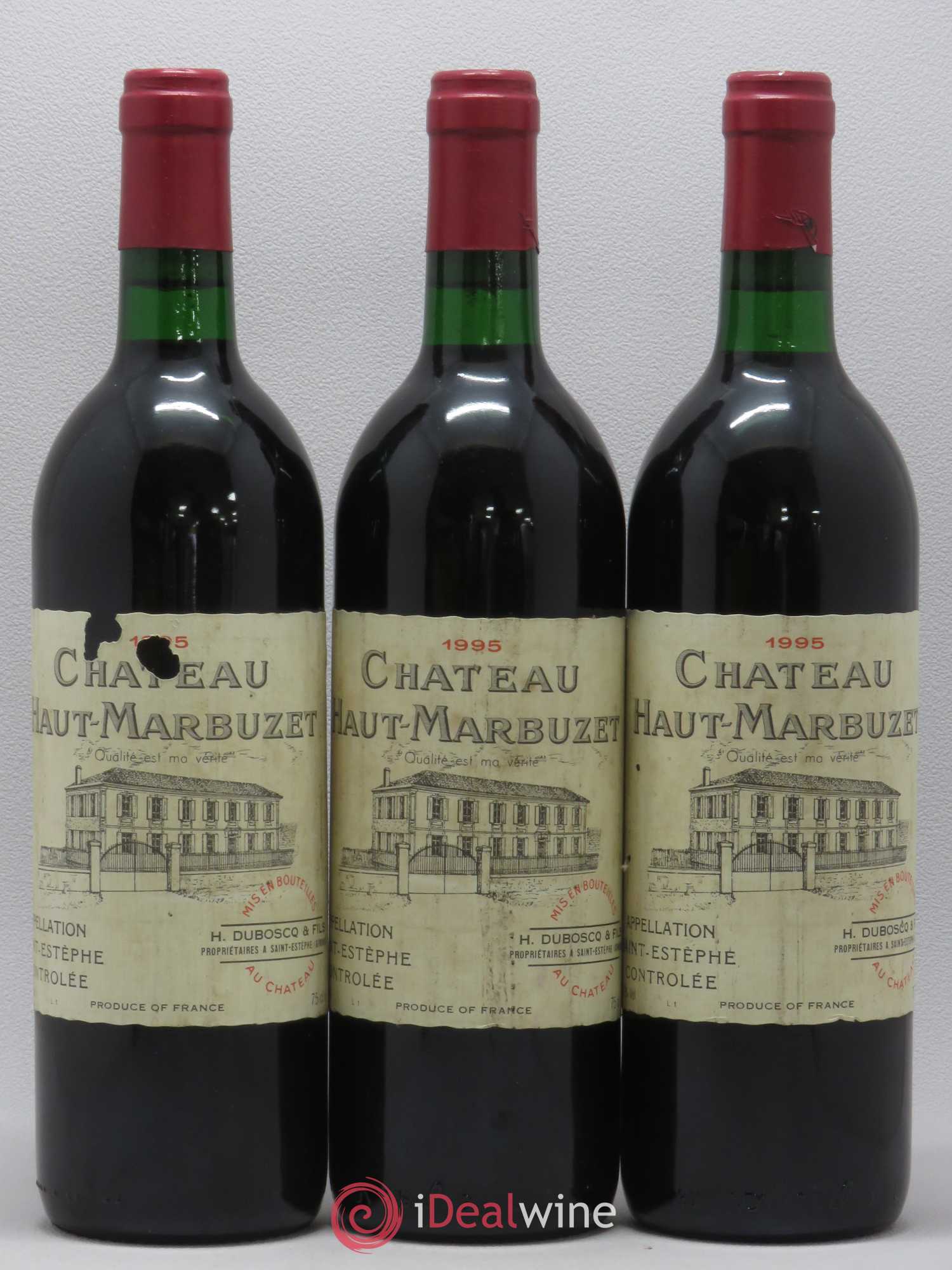 Château Haut Marbuzet 1995 - Lot de 3 bouteilles - 0