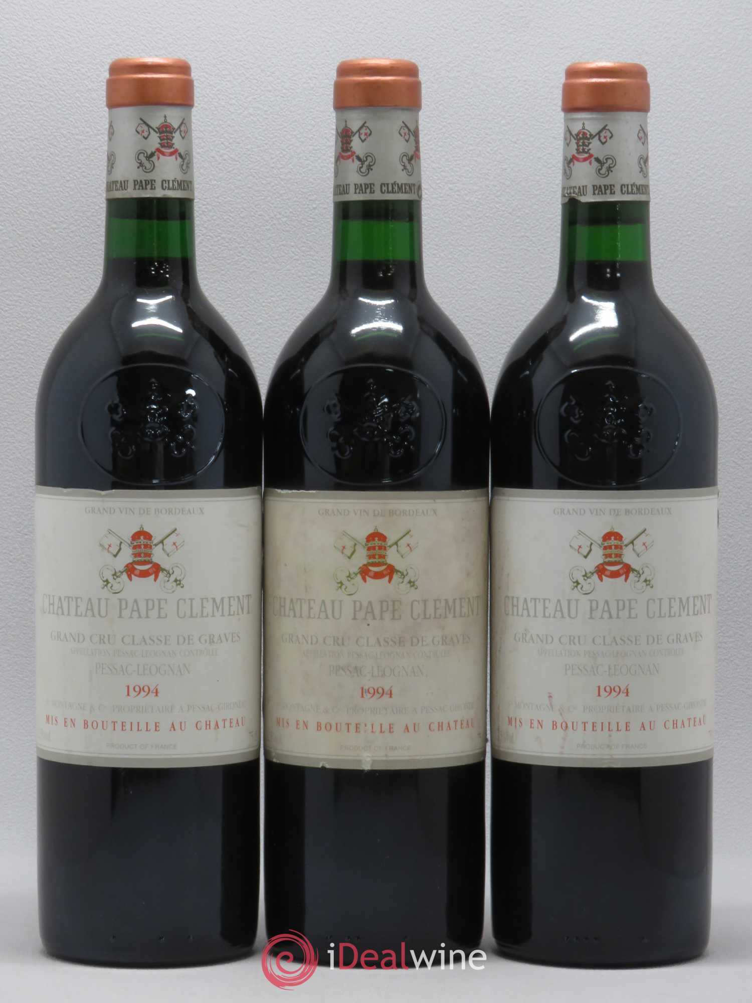 Château Pape Clément Cru Classé de Graves 1994 - Lot de 3 bouteilles - 0