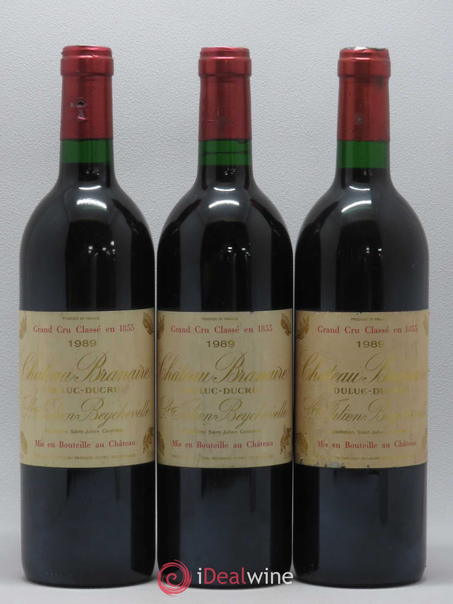 Château Branaire Ducru 4ème Grand Cru Classé 1989 - Lot de 3 bouteilles - 0