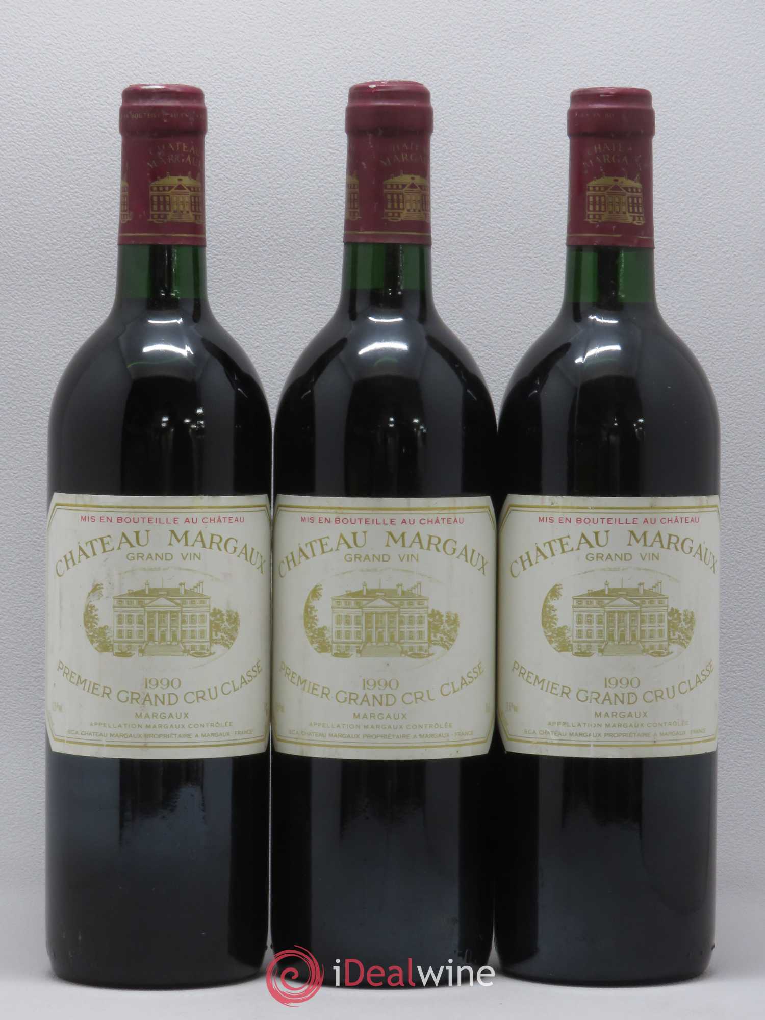 Château Margaux 1er Grand Cru Classé 1990 - Lot de 3 bouteilles - 0