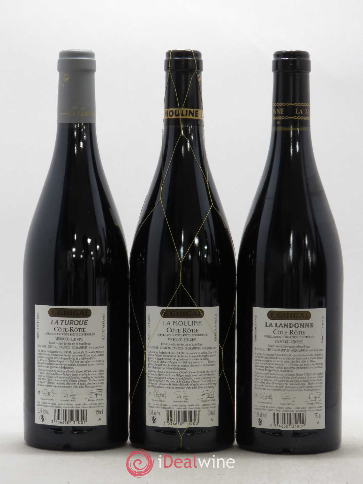 Côte-Rôtie Guigal Trilogie La Turque - La Landonne - La Mouline 2010 - Lot de 6 bouteilles - 2