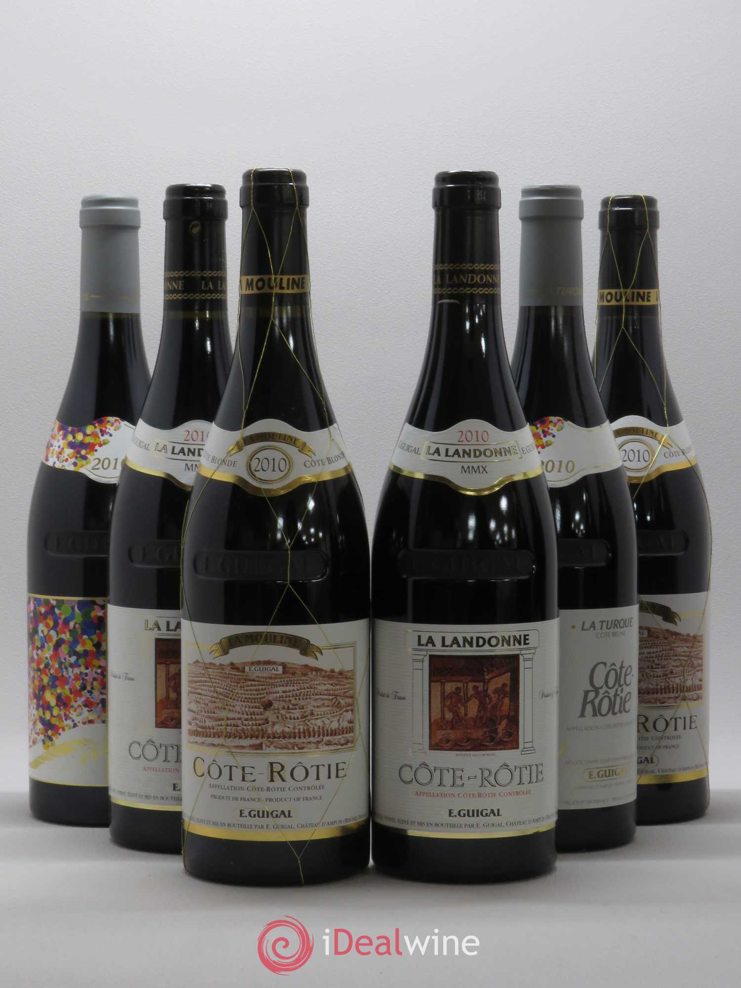 Côte-Rôtie Guigal Trilogie La Turque - La Landonne - La Mouline 2010 - Lot de 6 bouteilles - 0