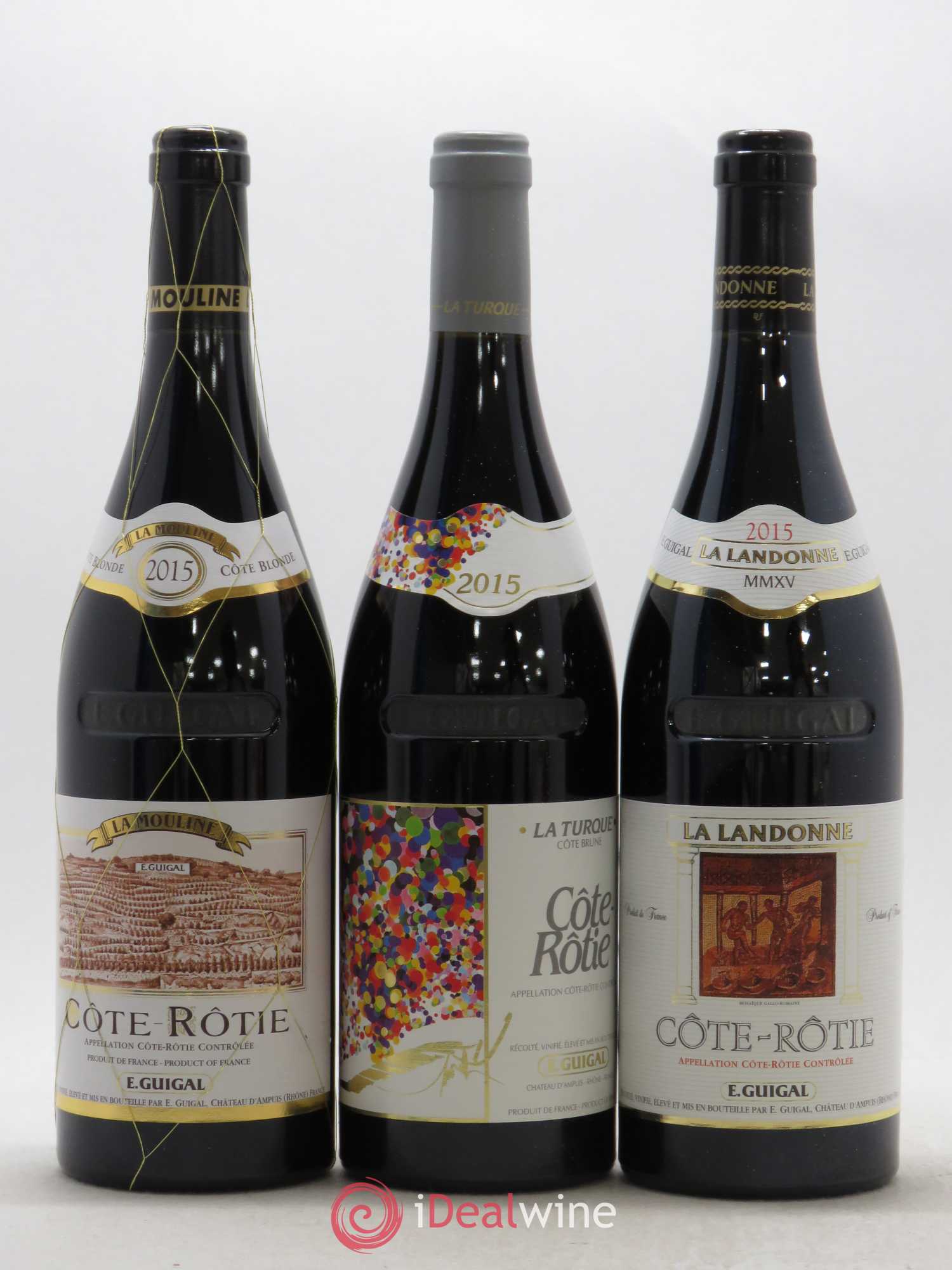 Côte-Rôtie Guigal Trilogie La Turque - La Landonne - La Mouline 2015 - Lot de 3 bouteilles - 0