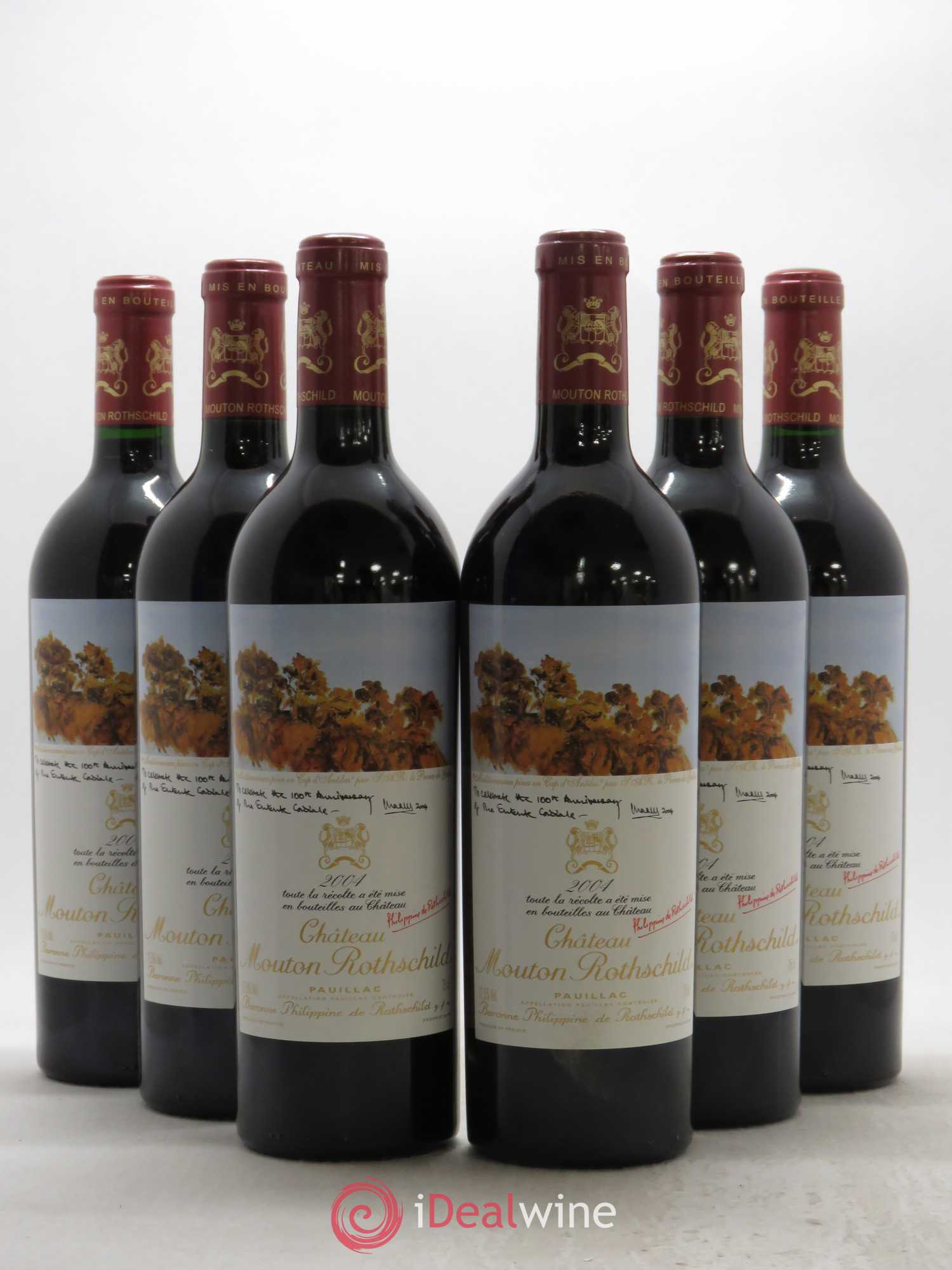 Château Mouton Rothschild 1er Grand Cru Classé 2004 - Lot de 6 bouteilles - 0