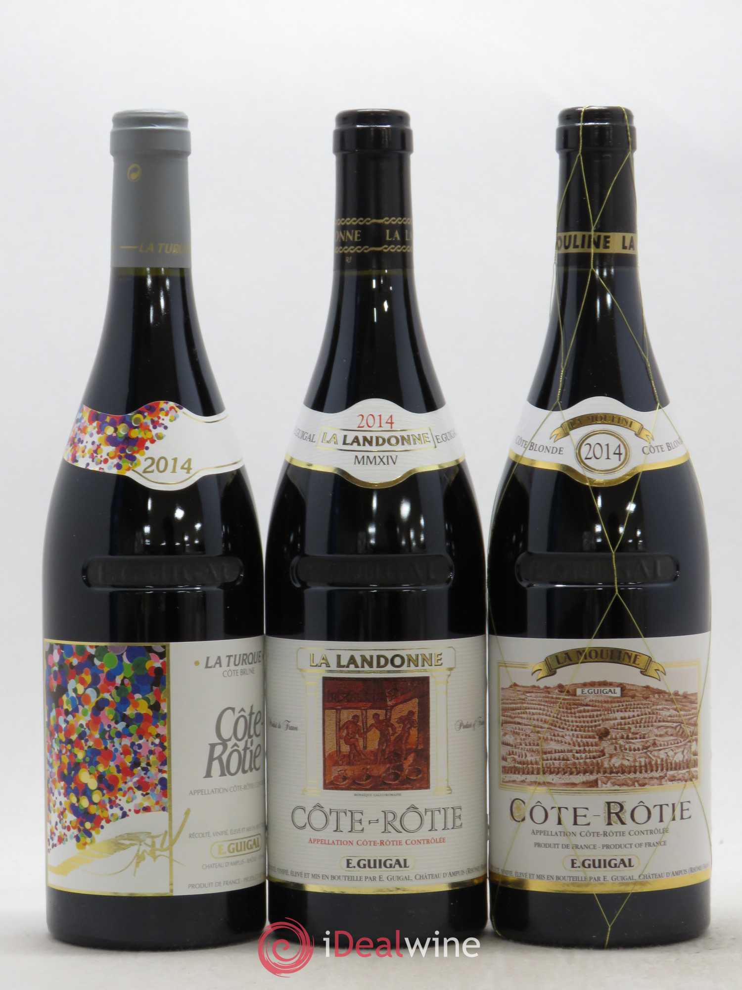 Côte-Rôtie Guigal Trilogie La Turque - La Landonne - La Mouline 2014 - Lot de 3 bouteilles - 0