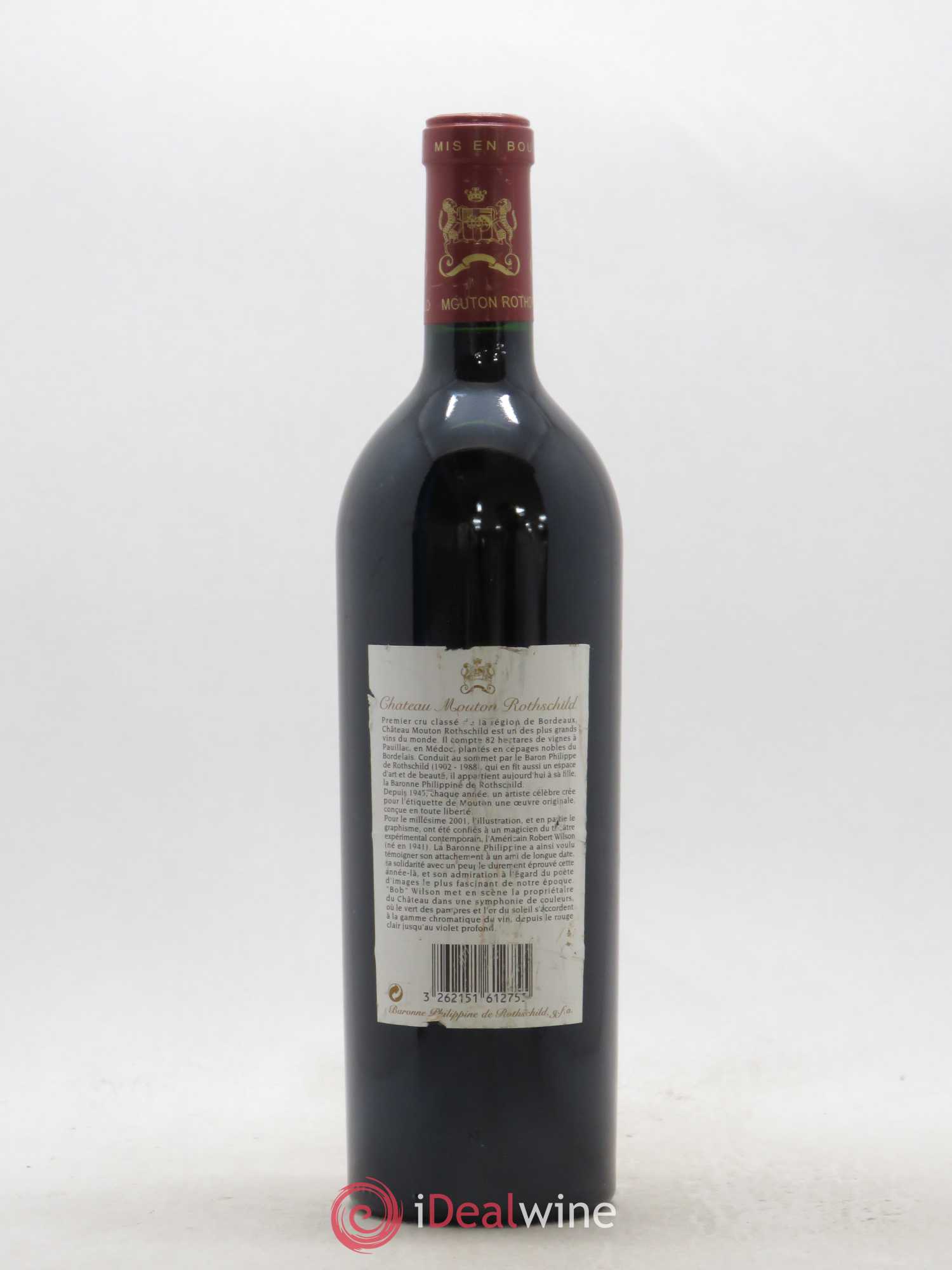 Château Mouton Rothschild 1er Grand Cru Classé 2001 - Lot de 1 bouteille - 1