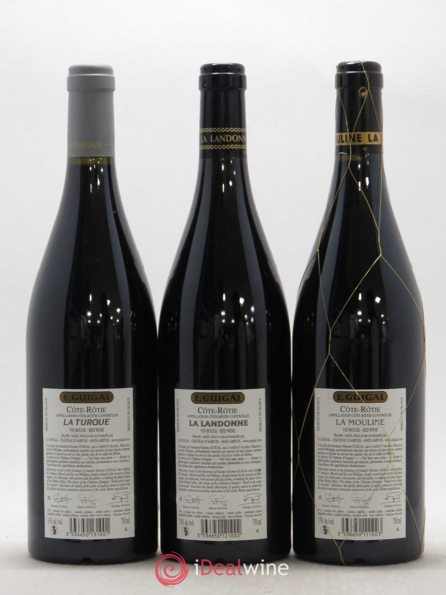 Côte-Rôtie Guigal Trilogie La Turque - La Landonne - La Mouline 2008 - Lot de 12 bouteilles - 2
