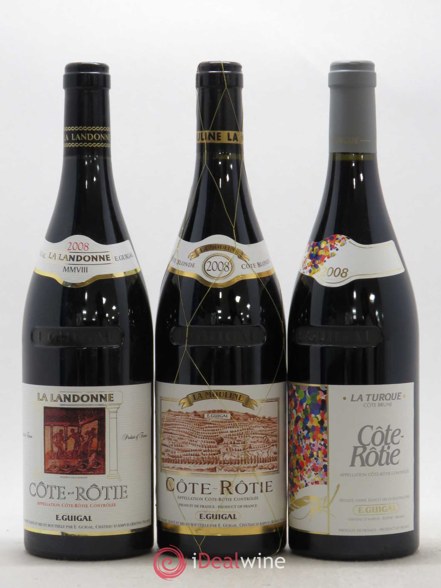 Côte-Rôtie Guigal Trilogie La Turque - La Landonne - La Mouline 2008 - Lot de 12 bouteilles - 5