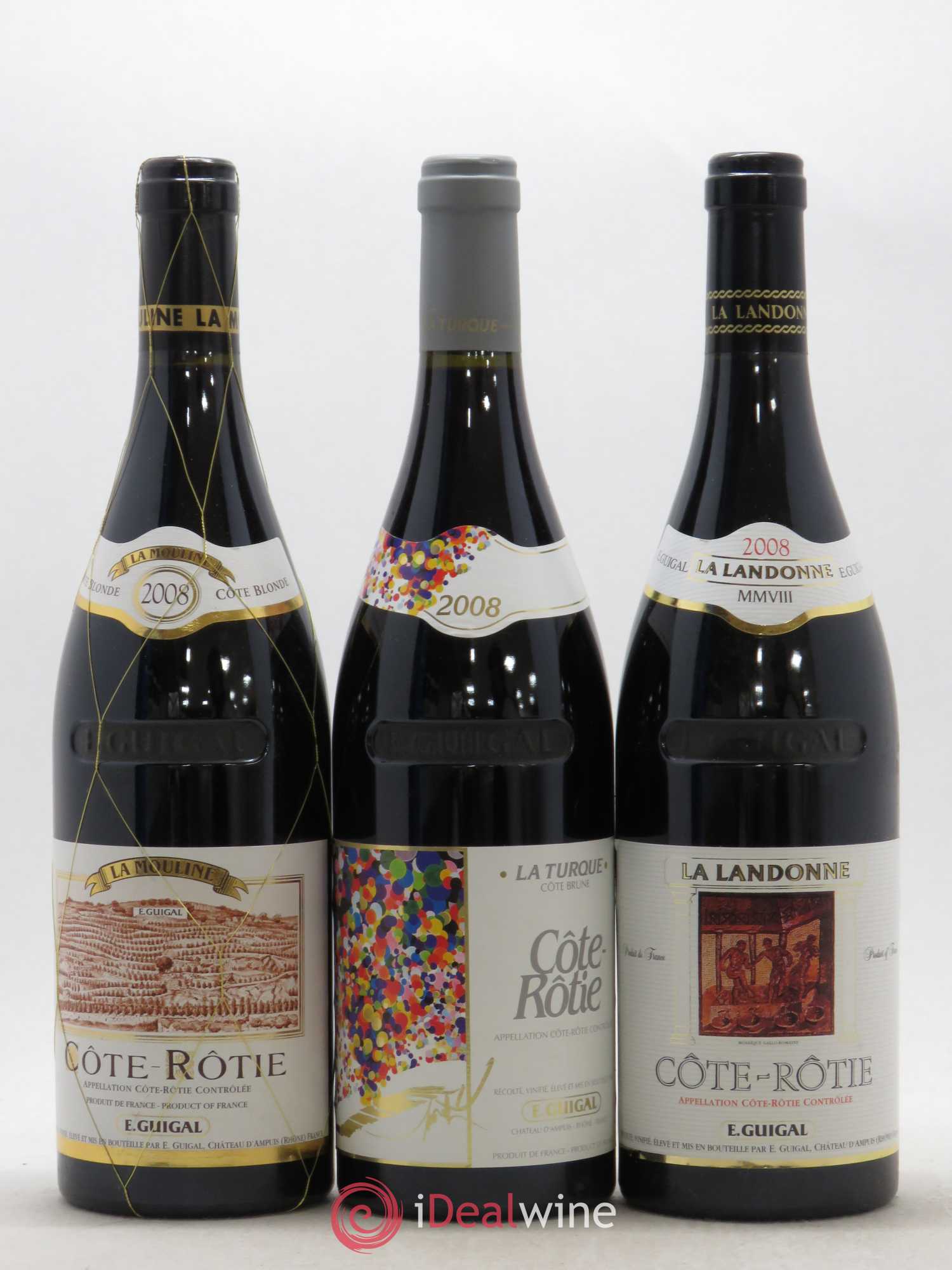Côte-Rôtie Guigal Trilogie La Turque - La Landonne - La Mouline 2008 - Lot de 12 bouteilles - 7