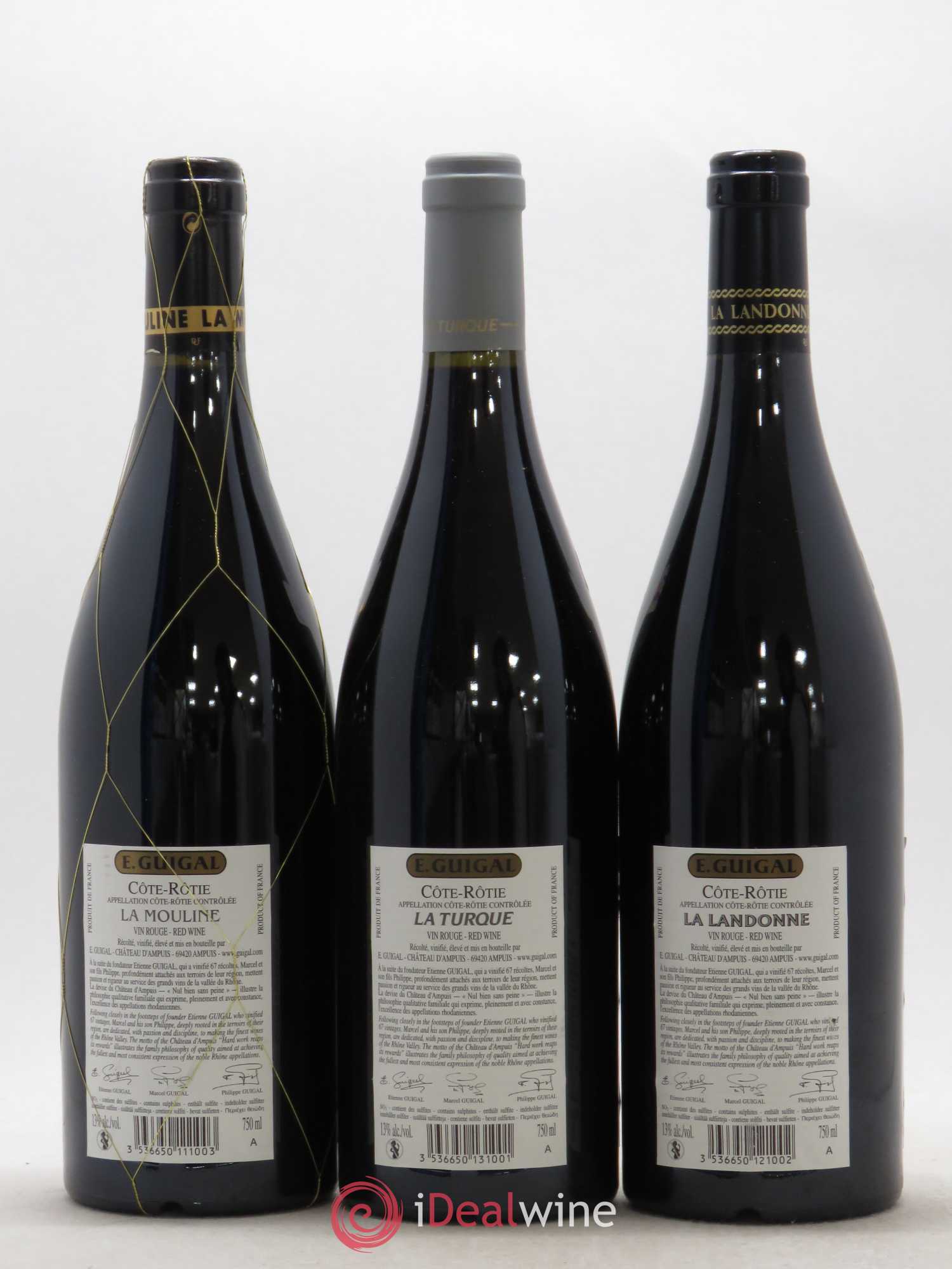 Côte-Rôtie Guigal Trilogie La Turque - La Landonne - La Mouline 2008 - Lot de 12 bouteilles - 8