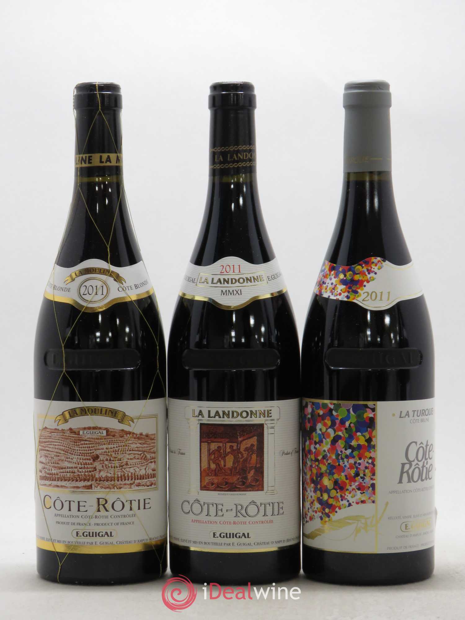Côte-Rôtie Guigal Trilogie La Turque - La Landonne - La Mouline 2011 - Lot de 6 bouteilles - 3