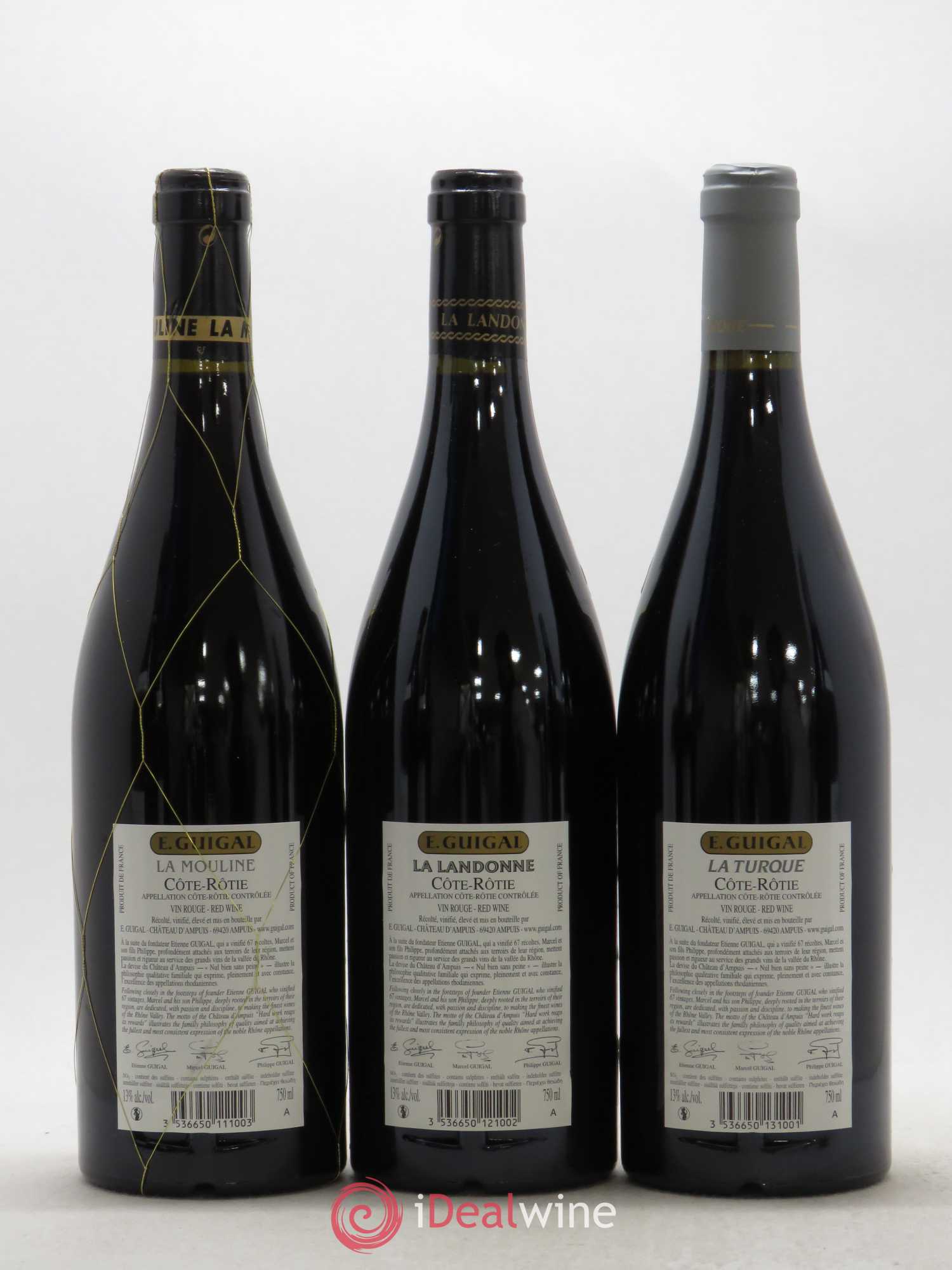 Côte-Rôtie Guigal Trilogie La Turque - La Landonne - La Mouline 2011 - Lot de 6 bouteilles - 4