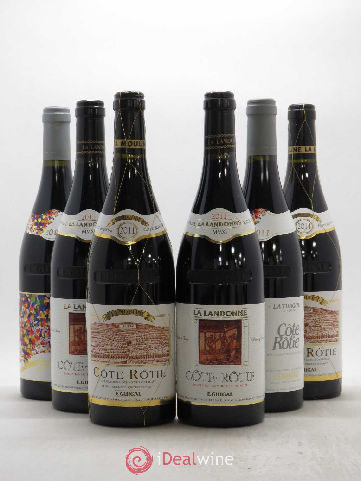 Côte-Rôtie Guigal Trilogie La Turque - La Landonne - La Mouline 2011 - Lot de 6 bouteilles - 0