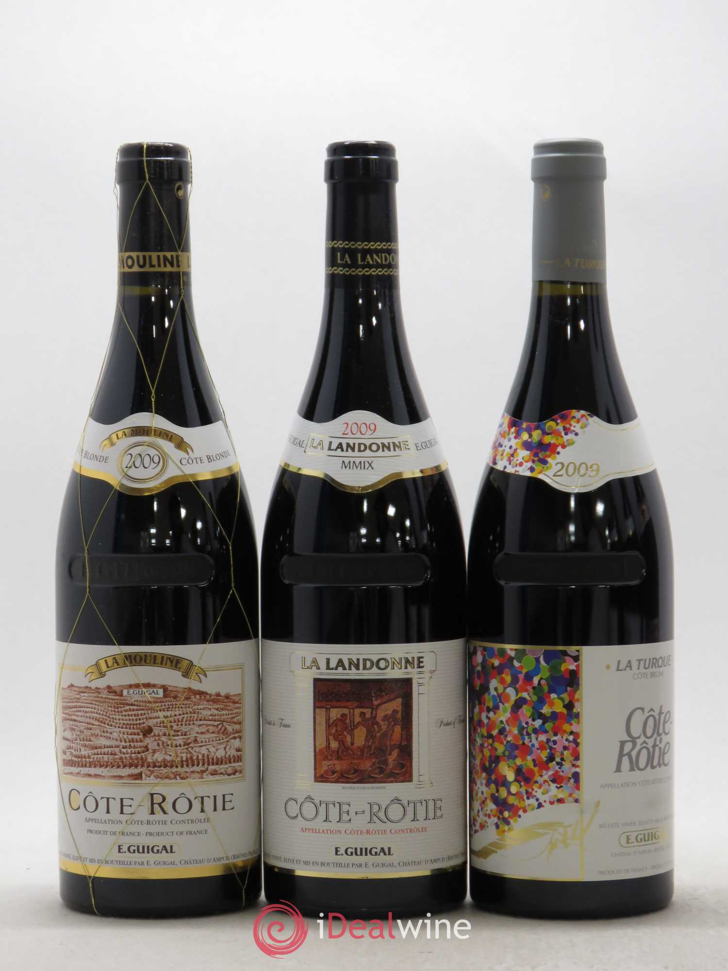Côte-Rôtie Guigal Trilogie La Turque - La Landonne - La Mouline 2009 - Lot de 6 bouteilles - 1