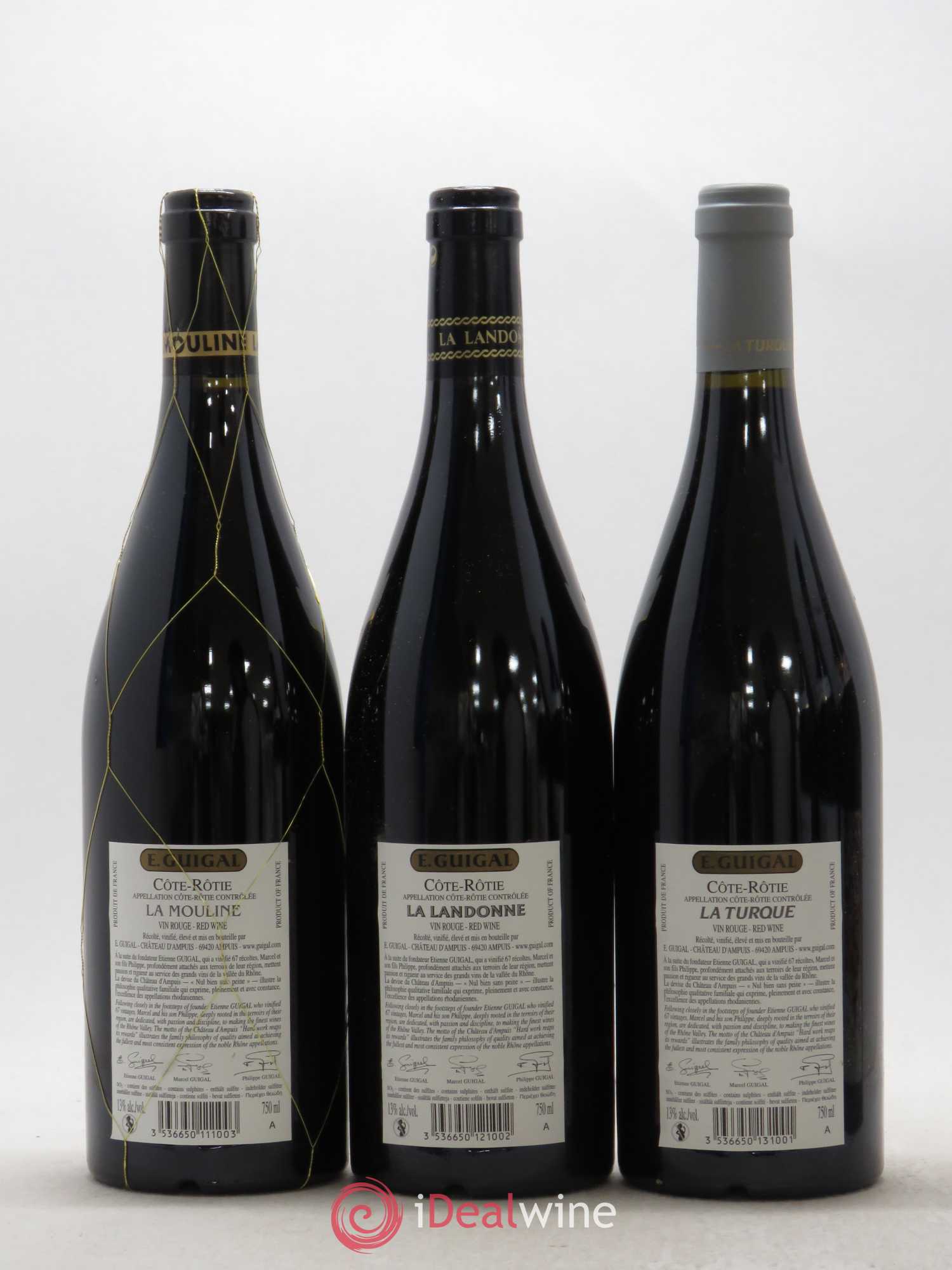 Côte-Rôtie Guigal Trilogie La Turque - La Landonne - La Mouline 2009 - Lot de 6 bouteilles - 2