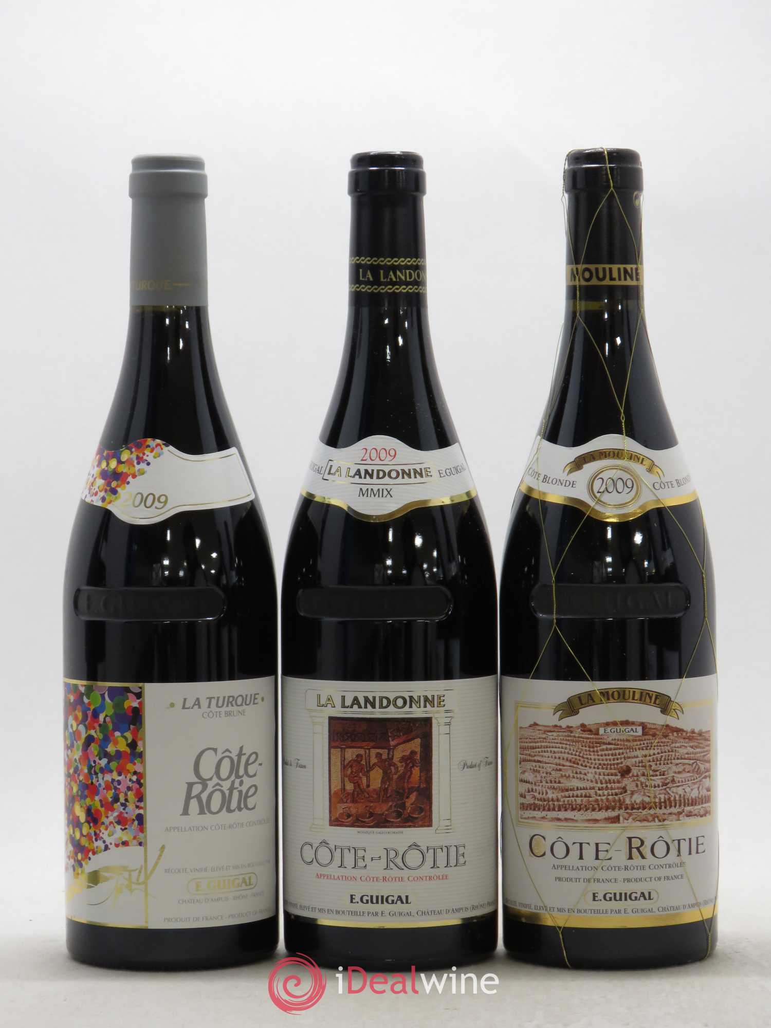 Côte-Rôtie Guigal Trilogie La Turque - La Landonne - La Mouline 2009 - Lot de 6 bouteilles - 3