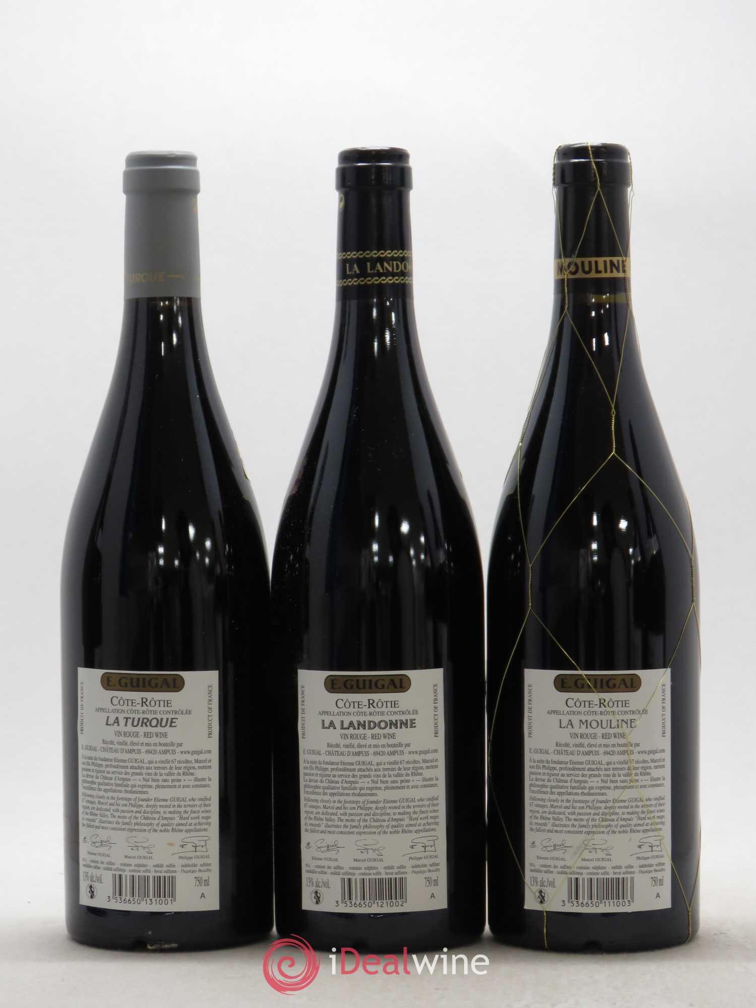 Côte-Rôtie Guigal Trilogie La Turque - La Landonne - La Mouline 2009 - Lot de 6 bouteilles - 4