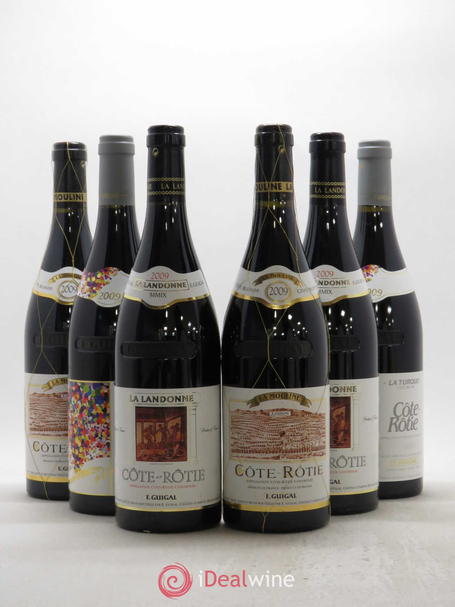 Côte-Rôtie Guigal Trilogie La Turque - La Landonne - La Mouline 2009 - Lot de 6 bouteilles - 0