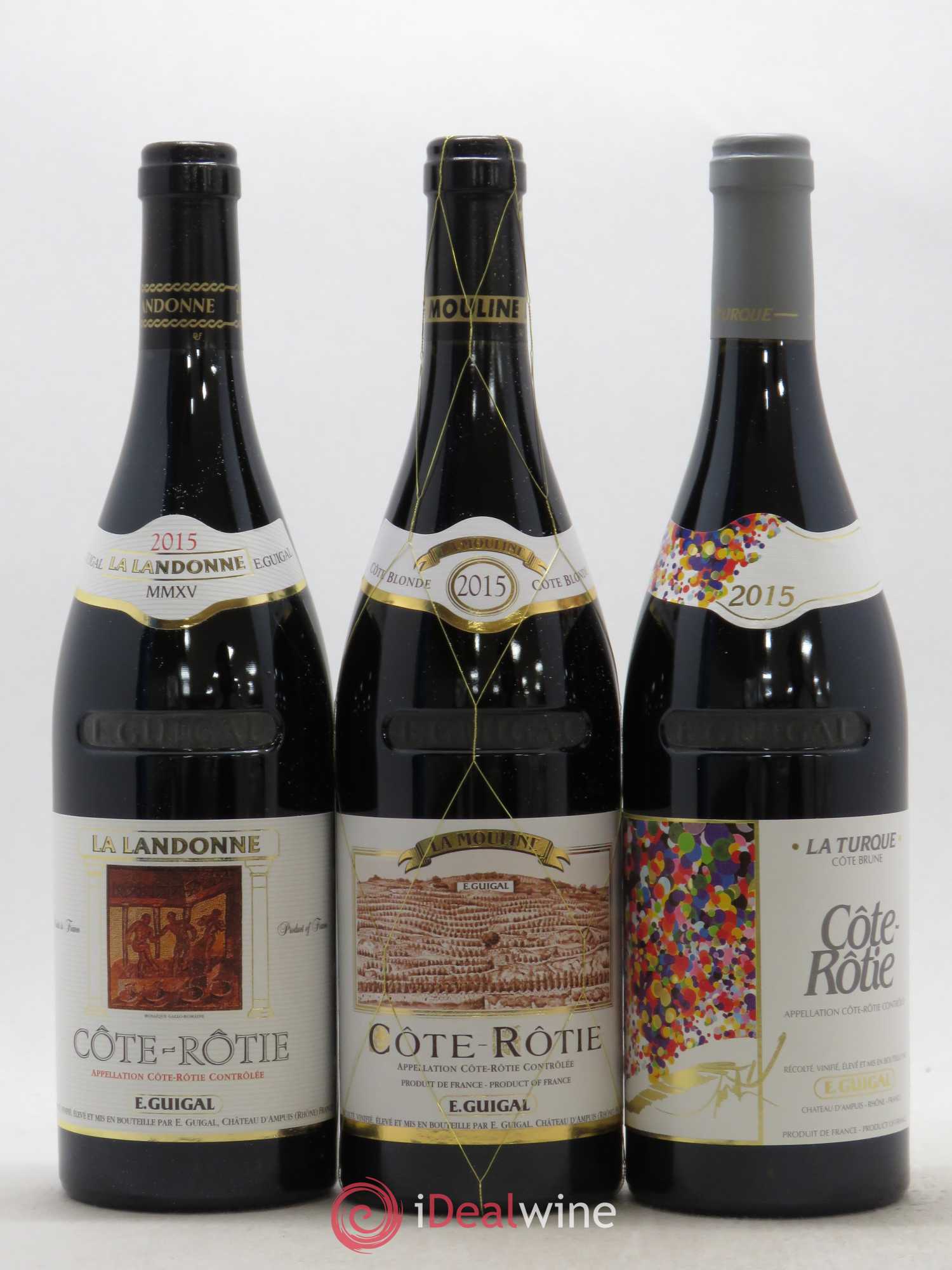 Côte-Rôtie Guigal Trilogie La Turque - La Landonne - La Mouline 2015 - Lot de 3 bouteilles - 0