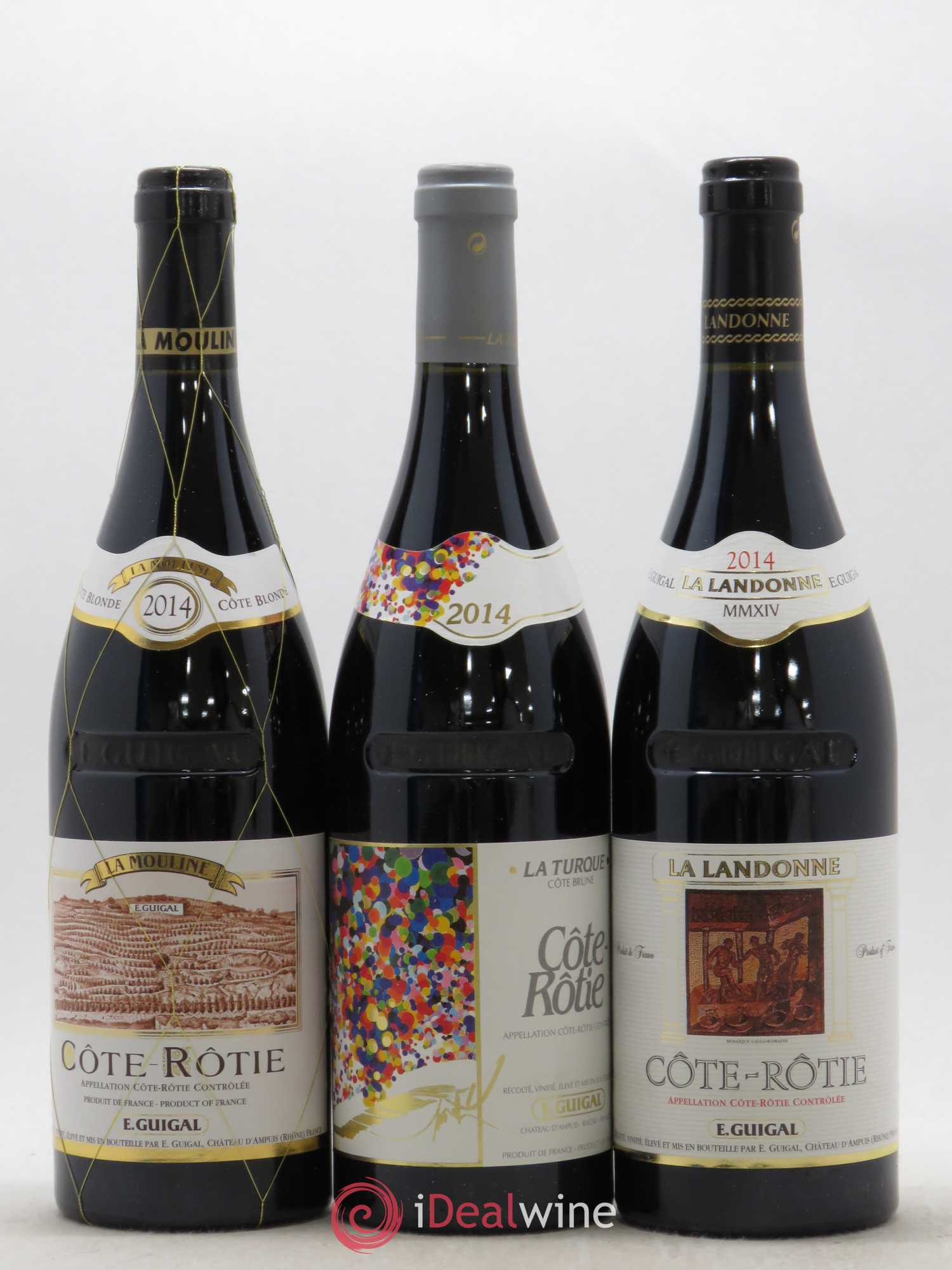 Côte-Rôtie Guigal Trilogie La Turque - La Landonne - La Mouline 2014 - Lot de 3 bouteilles - 0