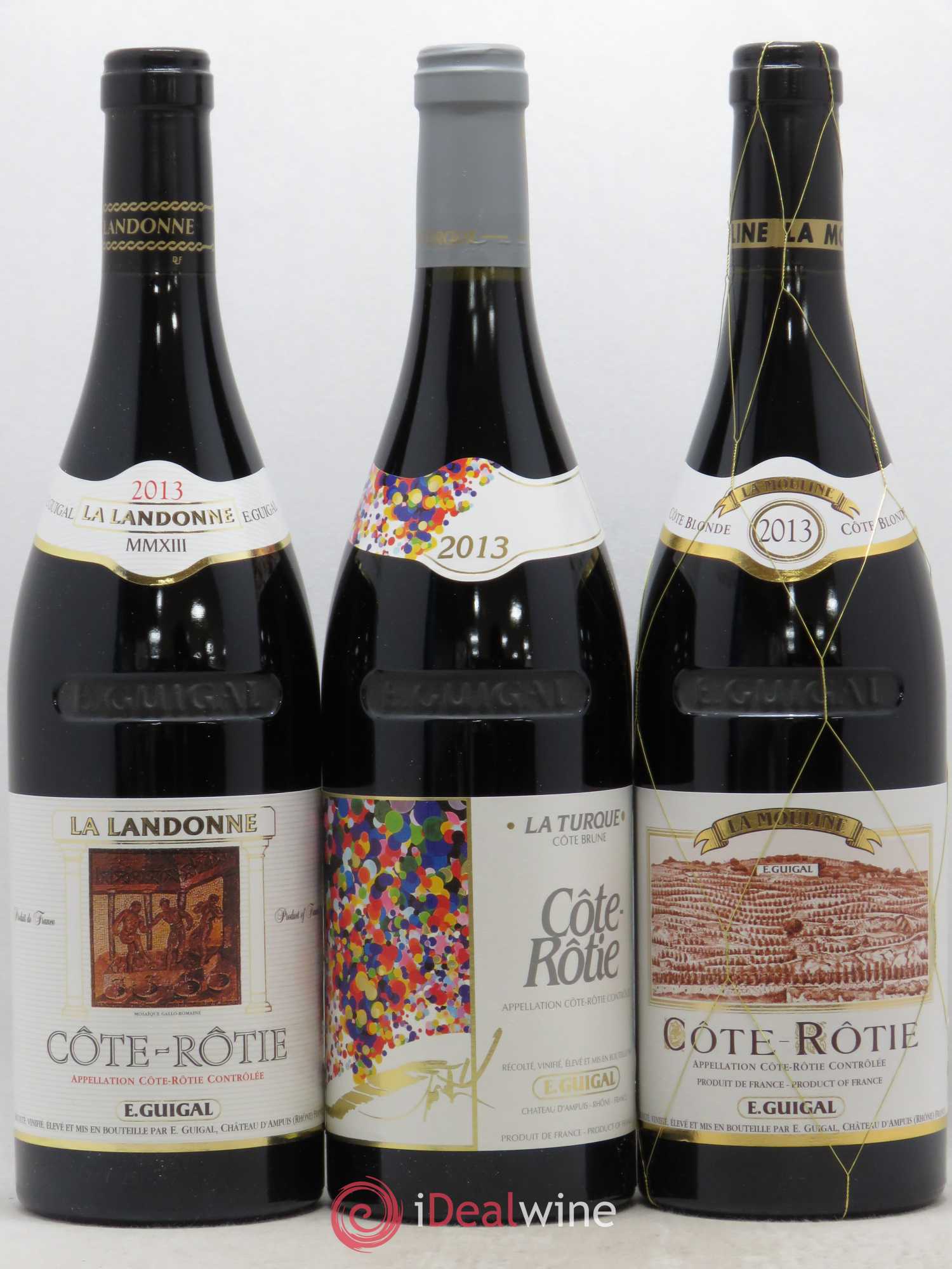 Côte-Rôtie Guigal Trilogie La Turque - La Landonne - La Mouline 2013 - Lot de 3 bouteilles - 0