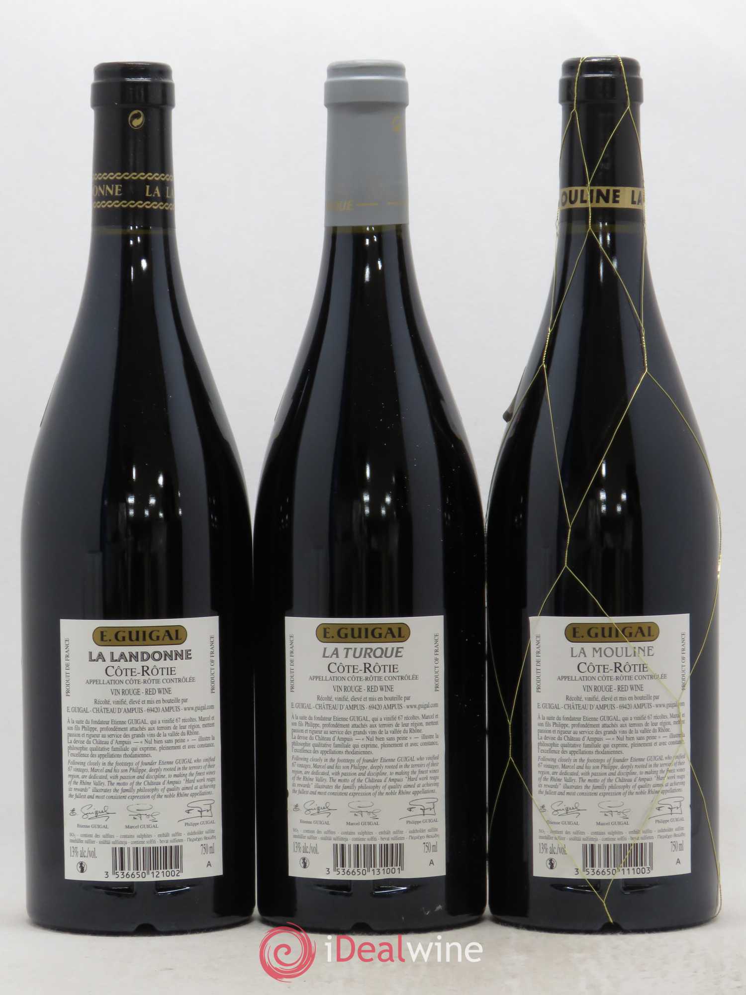 Côte-Rôtie Guigal Trilogie La Turque - La Landonne - La Mouline 2014 - Lot de 3 bouteilles - 1