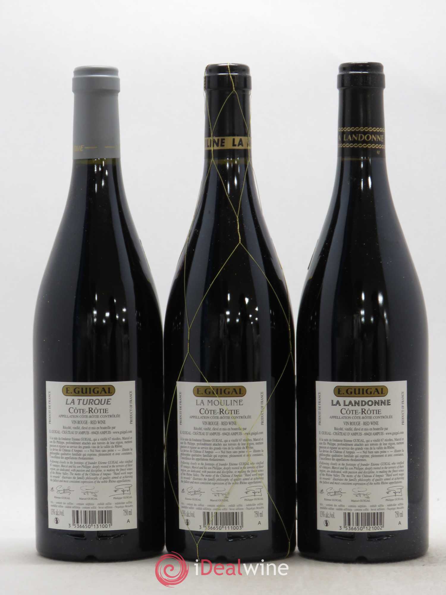 Côte-Rôtie Guigal Trilogie La Turque - La Landonne - La Mouline 2014 - Lot de 3 bouteilles - 1