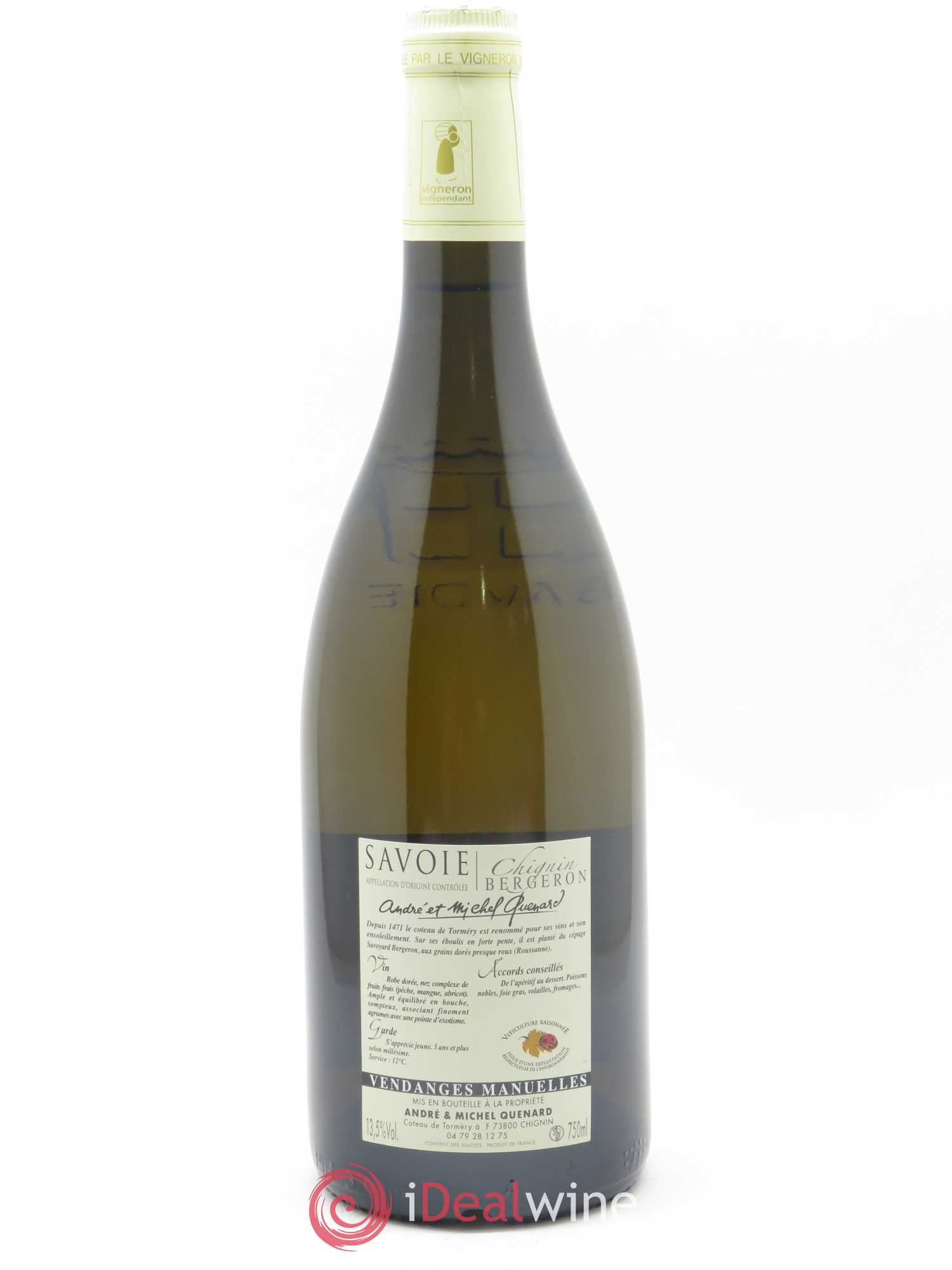 Vin de Savoie Chignin-Bergeron Les Roches Blanches André et Michel Quenard 2018 - Lot de 1 bouteille - 1