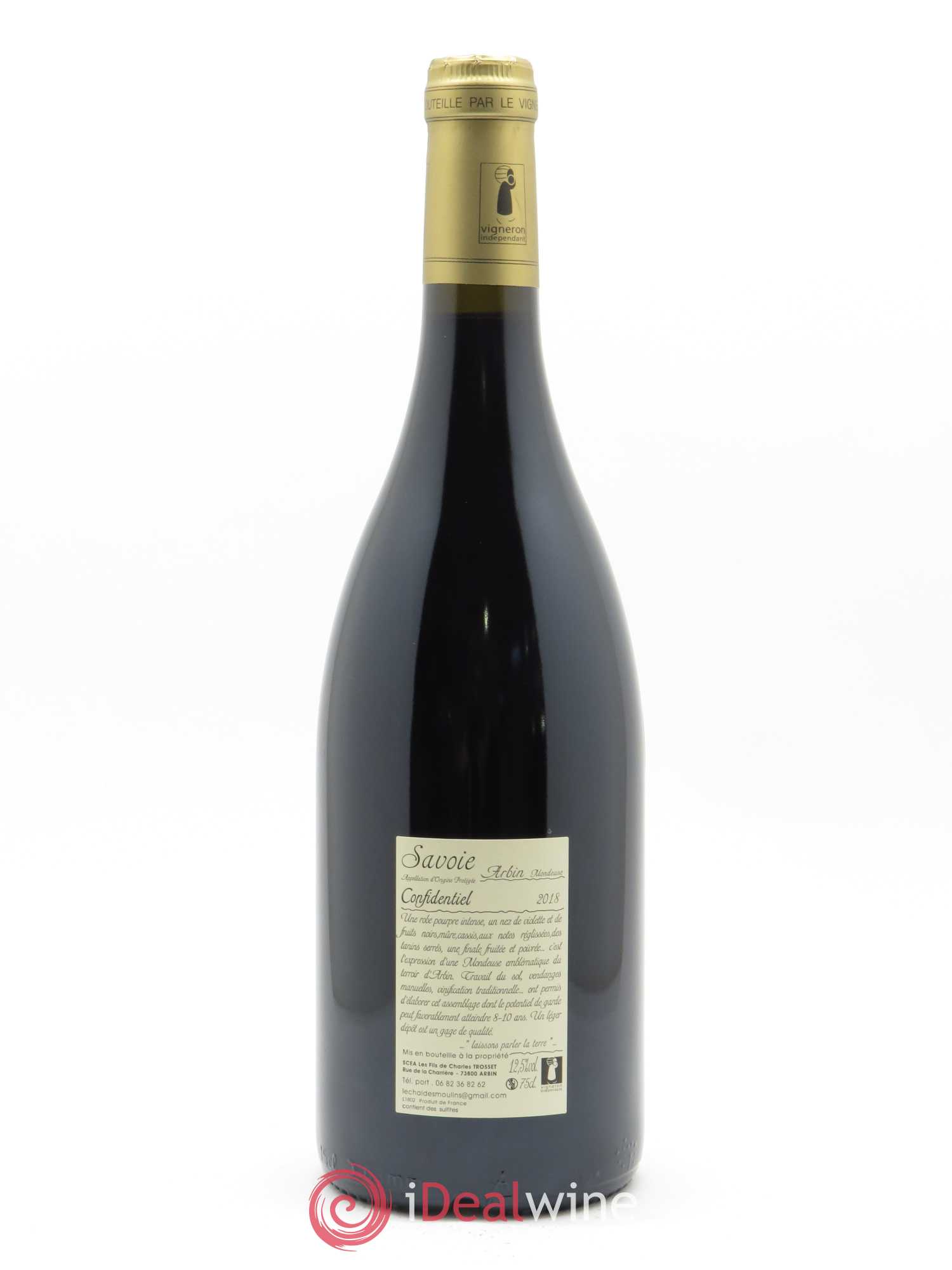Vin de Savoie Arbin Mondeuse Confidentiel Trosset 2018 - Lot de 1 bouteille - 1
