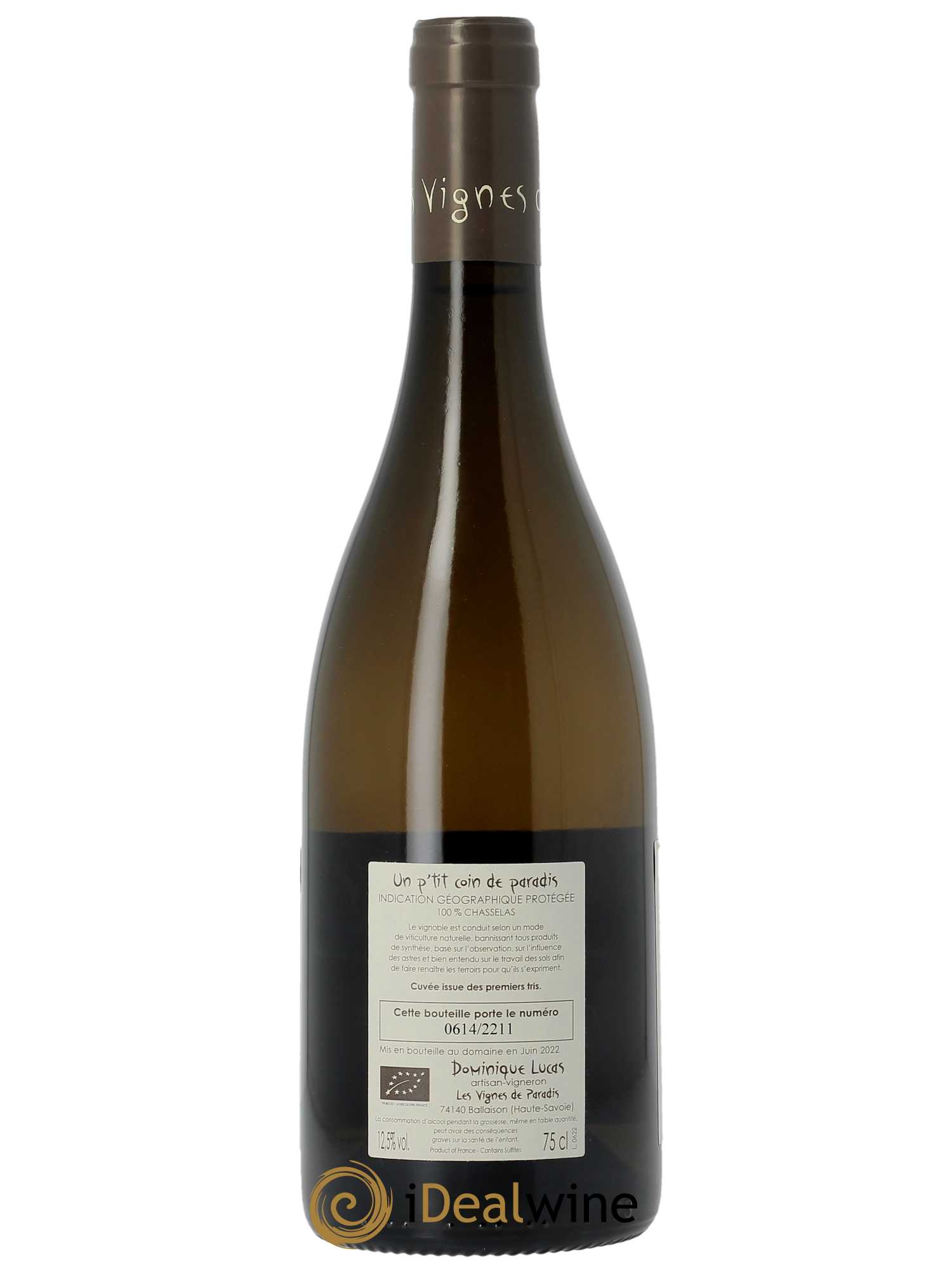 IGP Vin des Allobroges Chasselas Un p'tit coin de paradis Les Vignes de Paradis 2021 - Posten von 1 Flasche - 1