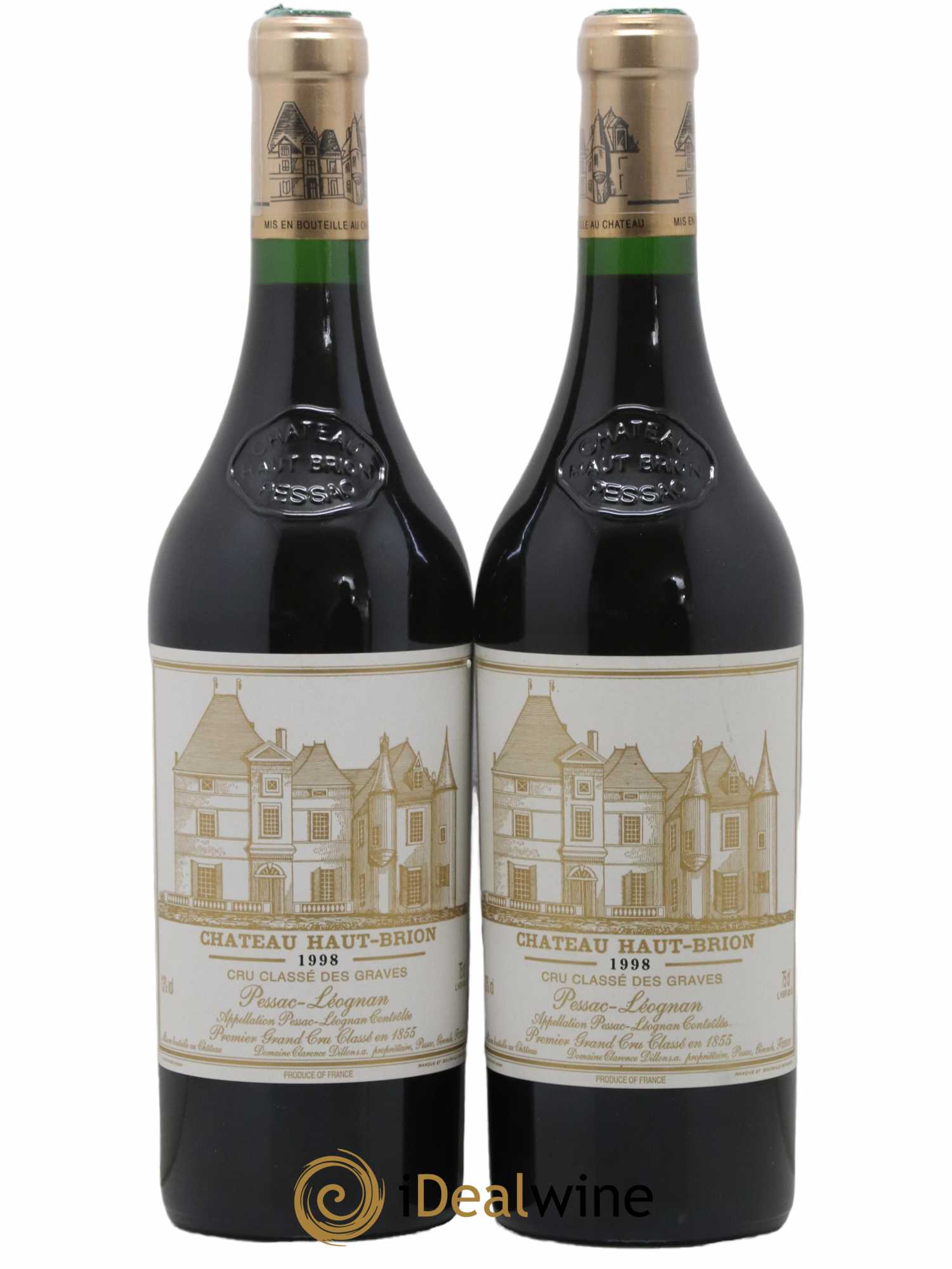 Château Haut Brion 1er Grand Cru Classé 1998 - Lot de 2 bouteilles - 0