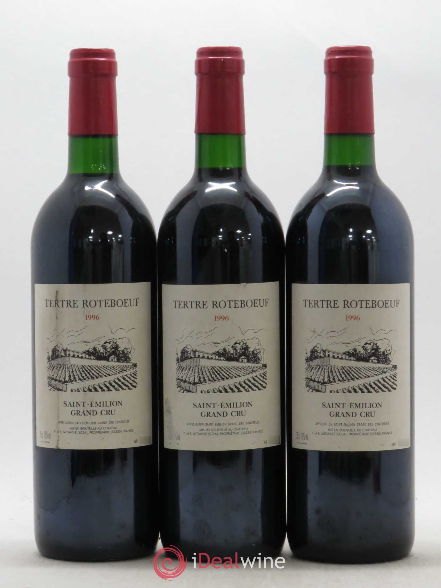 Château Tertre Roteboeuf 1996 - Lot de 3 bouteilles - 0