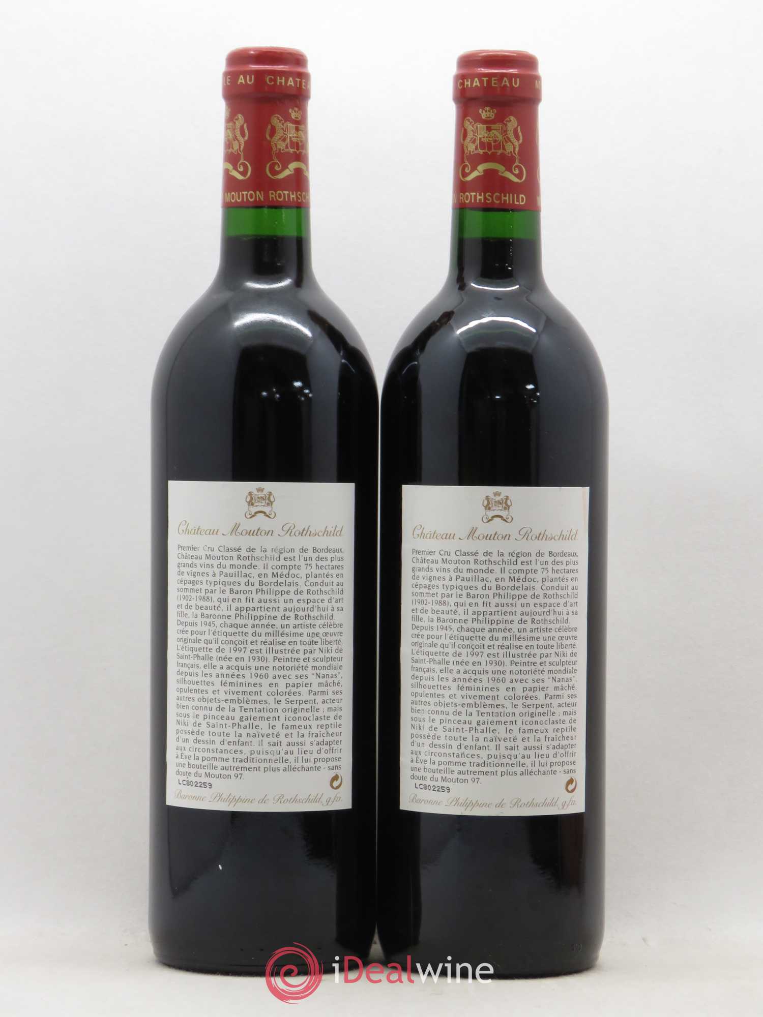 Château Mouton Rothschild 1er Grand Cru Classé 1997 - Lot de 2 bouteilles - 1