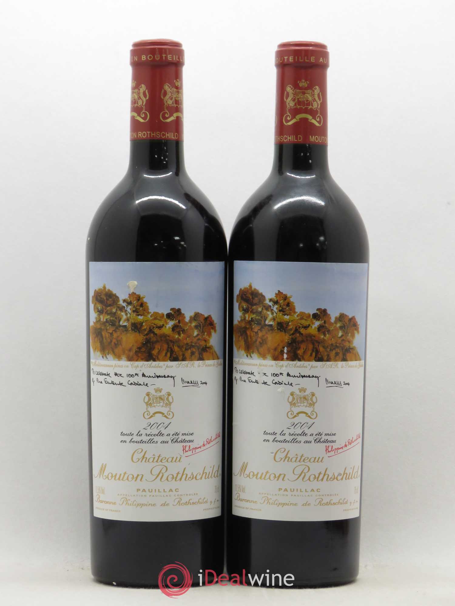 Château Mouton Rothschild 1er Grand Cru Classé 2004 - Lot de 2 bouteilles - 0