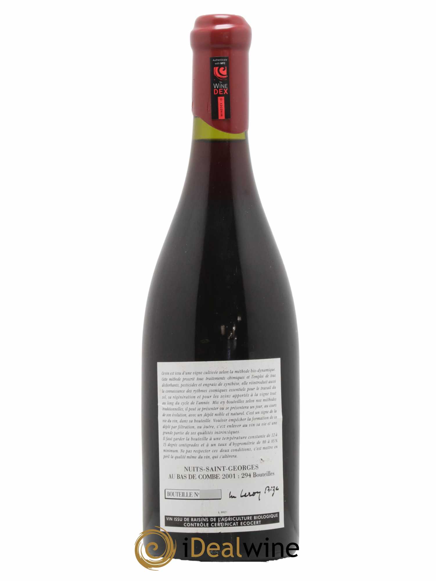 Nuits-Saint-Georges Bas de Combes Leroy (Domaine) 2001 - Lot de 1 bouteille - 1