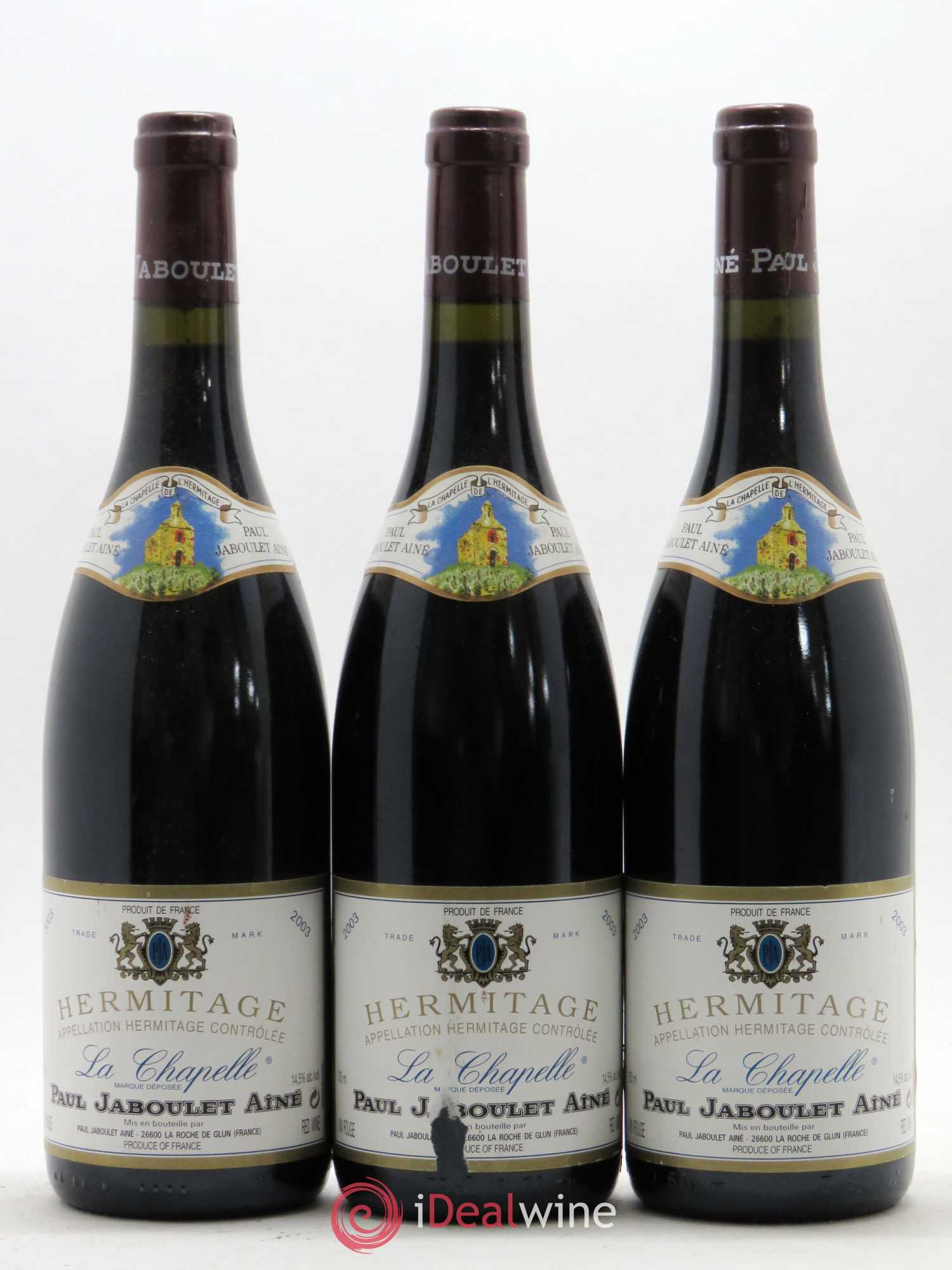 Hermitage La Chapelle Paul Jaboulet Ainé 2003 - Lot de 3 bouteilles - 0