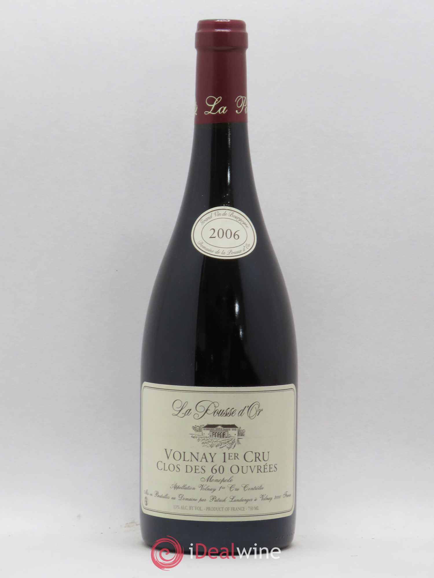 Volnay 1er Cru Clos des 60 ouvrées La Pousse d'Or (Domaine de) 2006 - Lot de 1 bouteille - 0