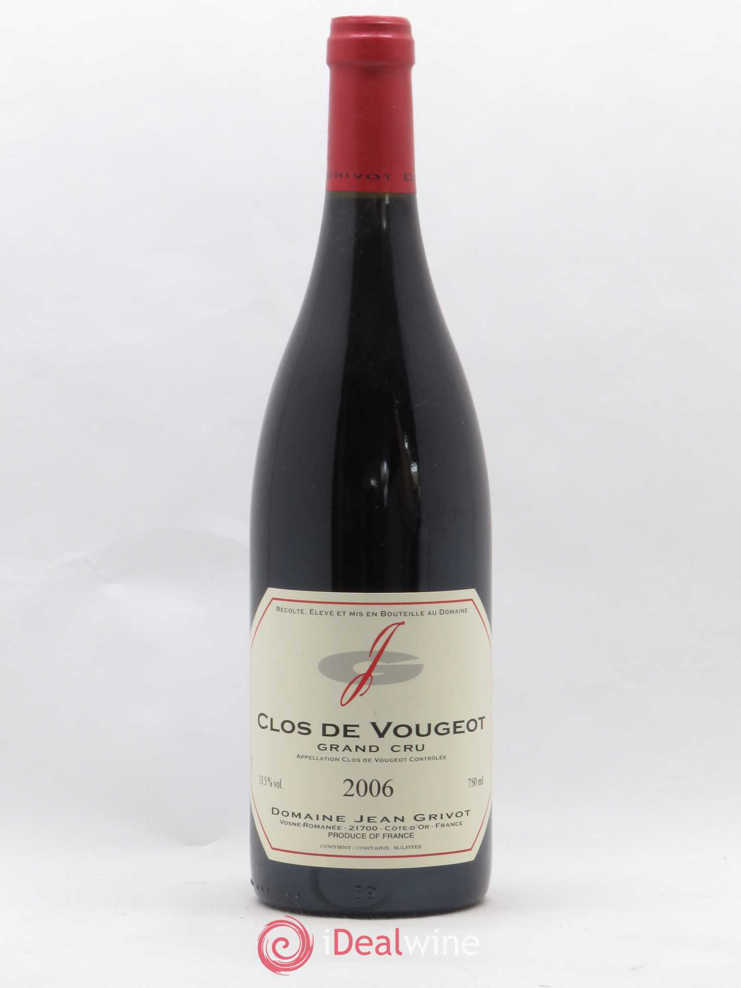 Clos de Vougeot Grand Cru Jean Grivot 2006 - Lot de 1 bouteille - 0