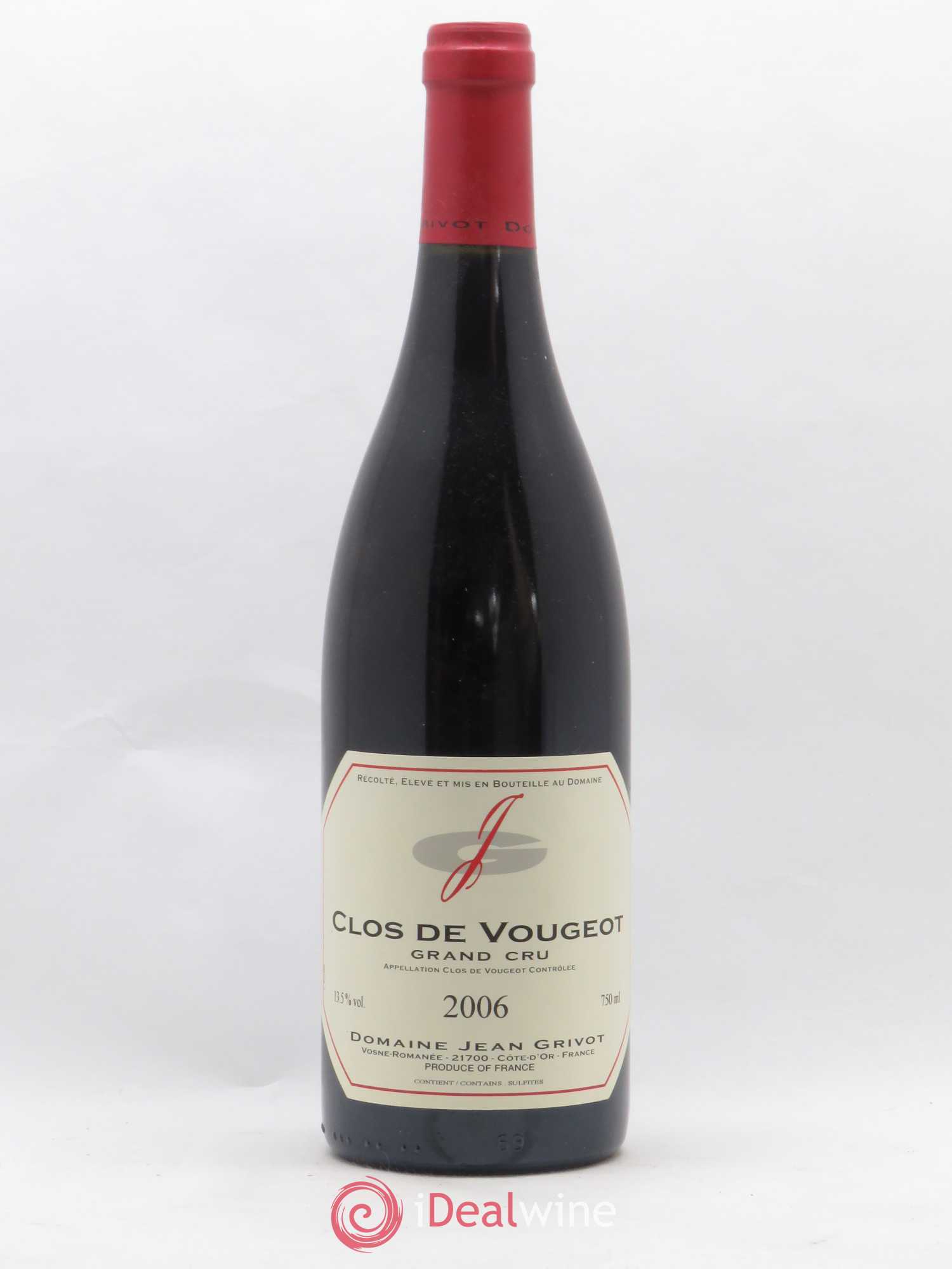 Clos de Vougeot Grand Cru Jean Grivot 2006 - Lot de 1 bouteille - 0