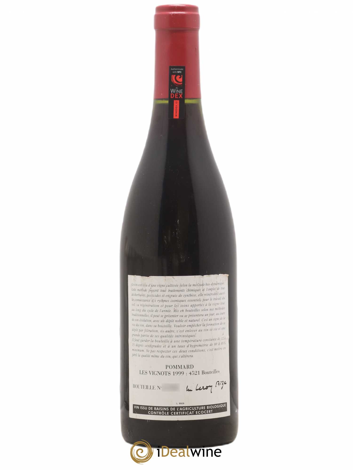 Pommard Les Vignots Leroy (Domaine) 1999 - Lot de 1 bouteille - 1