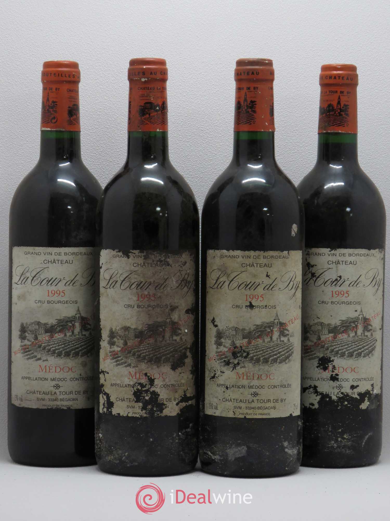 Château La Tour de By Cru Bourgeois 1995 - Lot de 4 bouteilles - 0