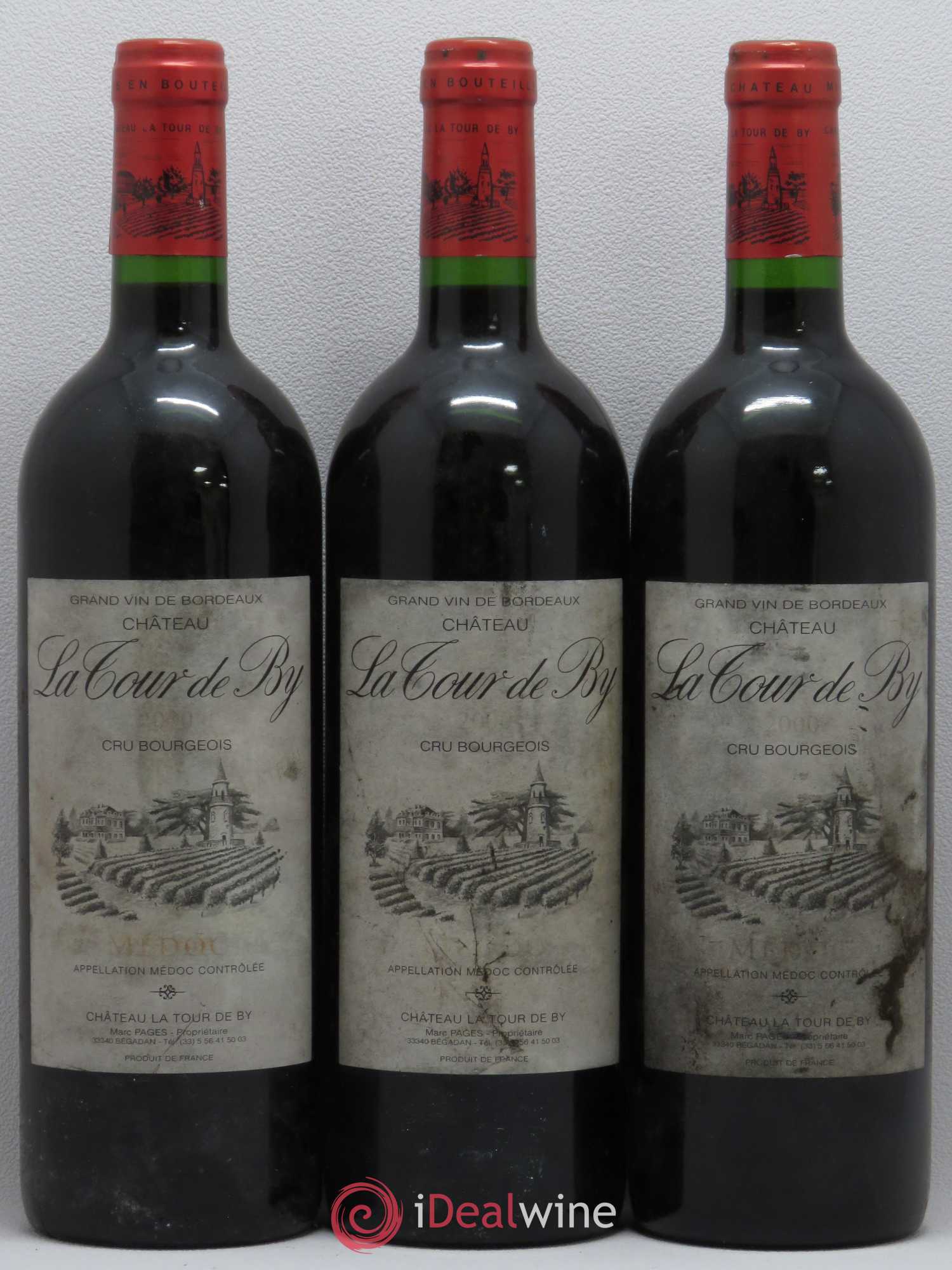 Château La Tour de By Cru Bourgeois 2000 - Lot de 3 bouteilles - 0