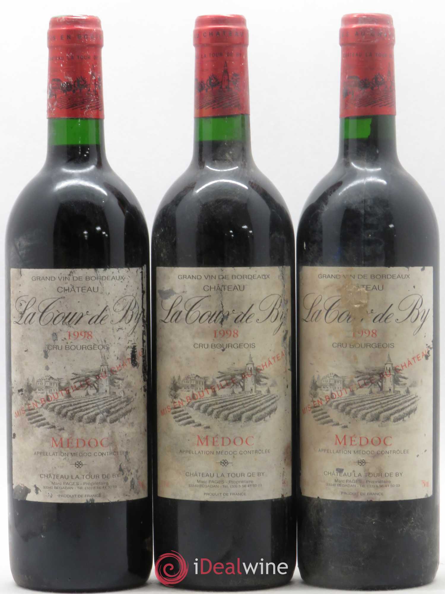 Château La Tour de By Cru Bourgeois 1998 - Lot de 12 bouteilles - 1