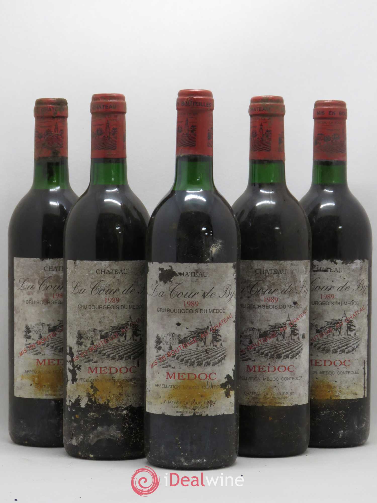 Château La Tour de By Cru Bourgeois 1989 - Lot de 5 bouteilles - 0