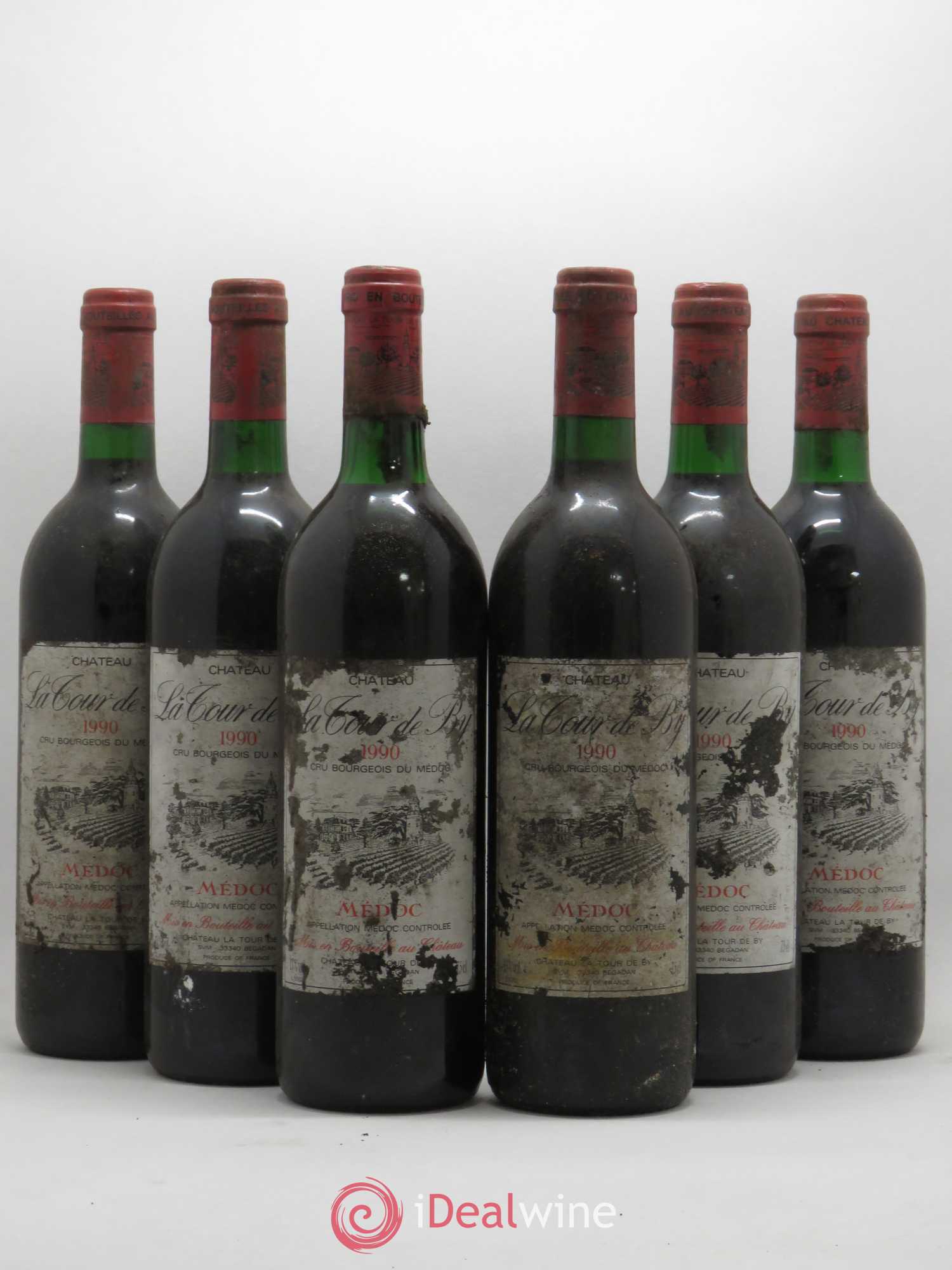 Château La Tour de By Cru Bourgeois 1990 - Lot de 6 bouteilles - 0